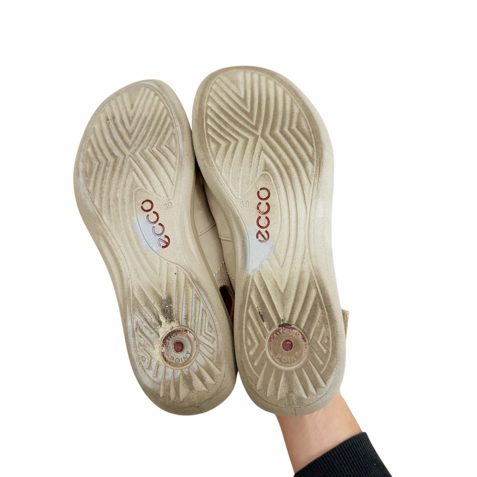 Ecco Ecco Beige Leather Breeze 3 Strap Sandals Sz 39 Size US 8.5 / IT 38.5 - 6 Thumbnail