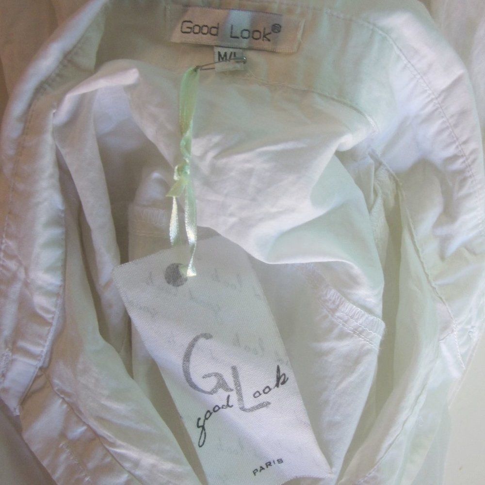 New Look Good Look Paris White Cotton Dress NWT Size M Size M / US 6-8 / IT 42-44 - 3 Thumbnail