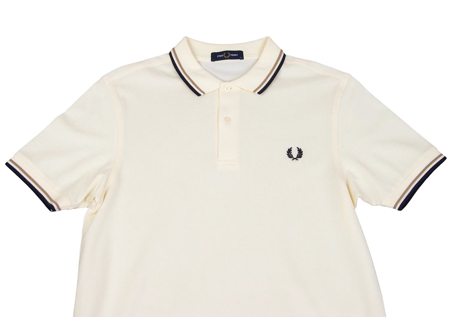 Fred Perry Embroidered Polo Shirt in Ivory Size M Size US M / EU 48-50 / 2 - 2 Thumbnail