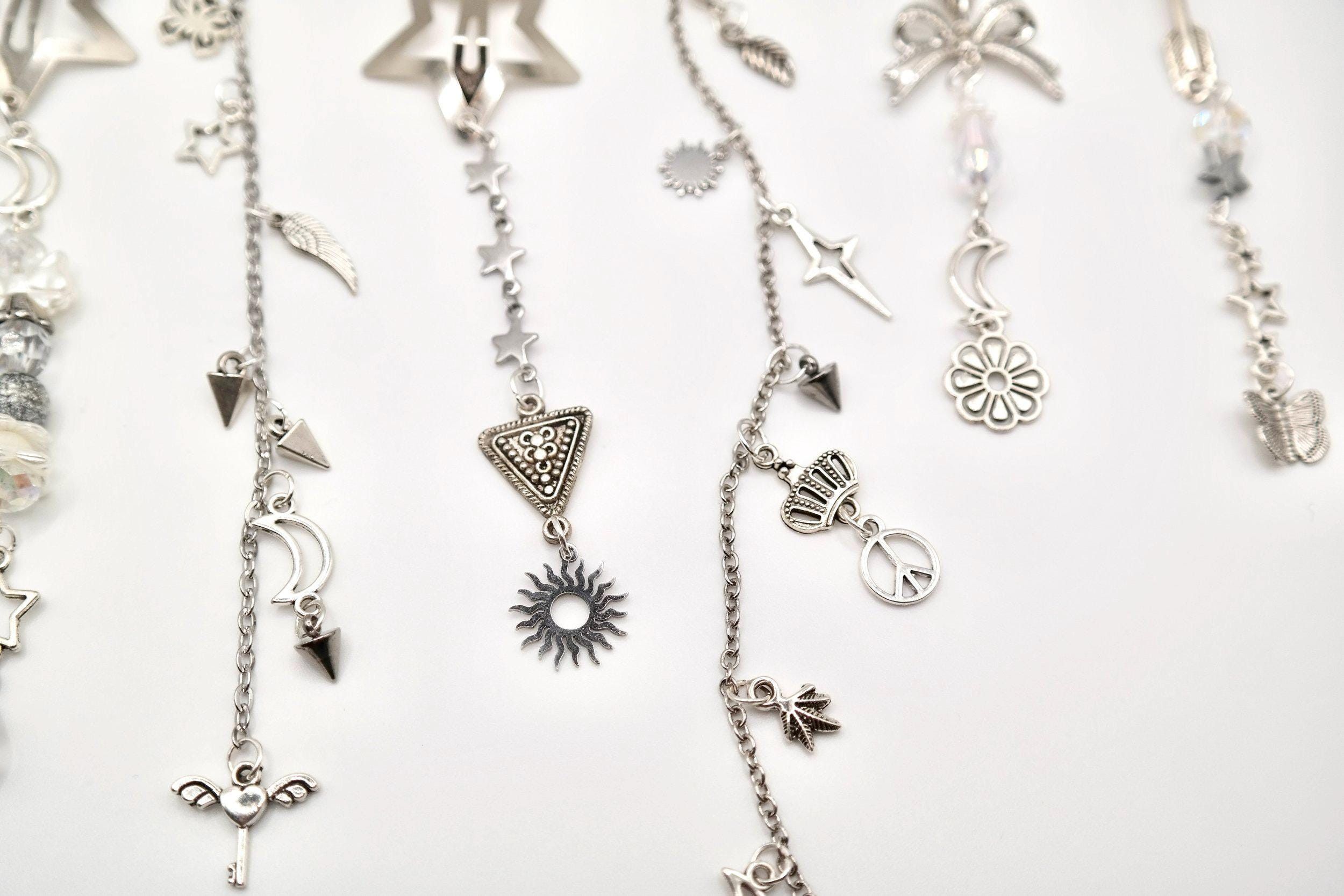 Handmade Silver Star Decorated Hair Clips Size ONE SIZE - 9 Thumbnail