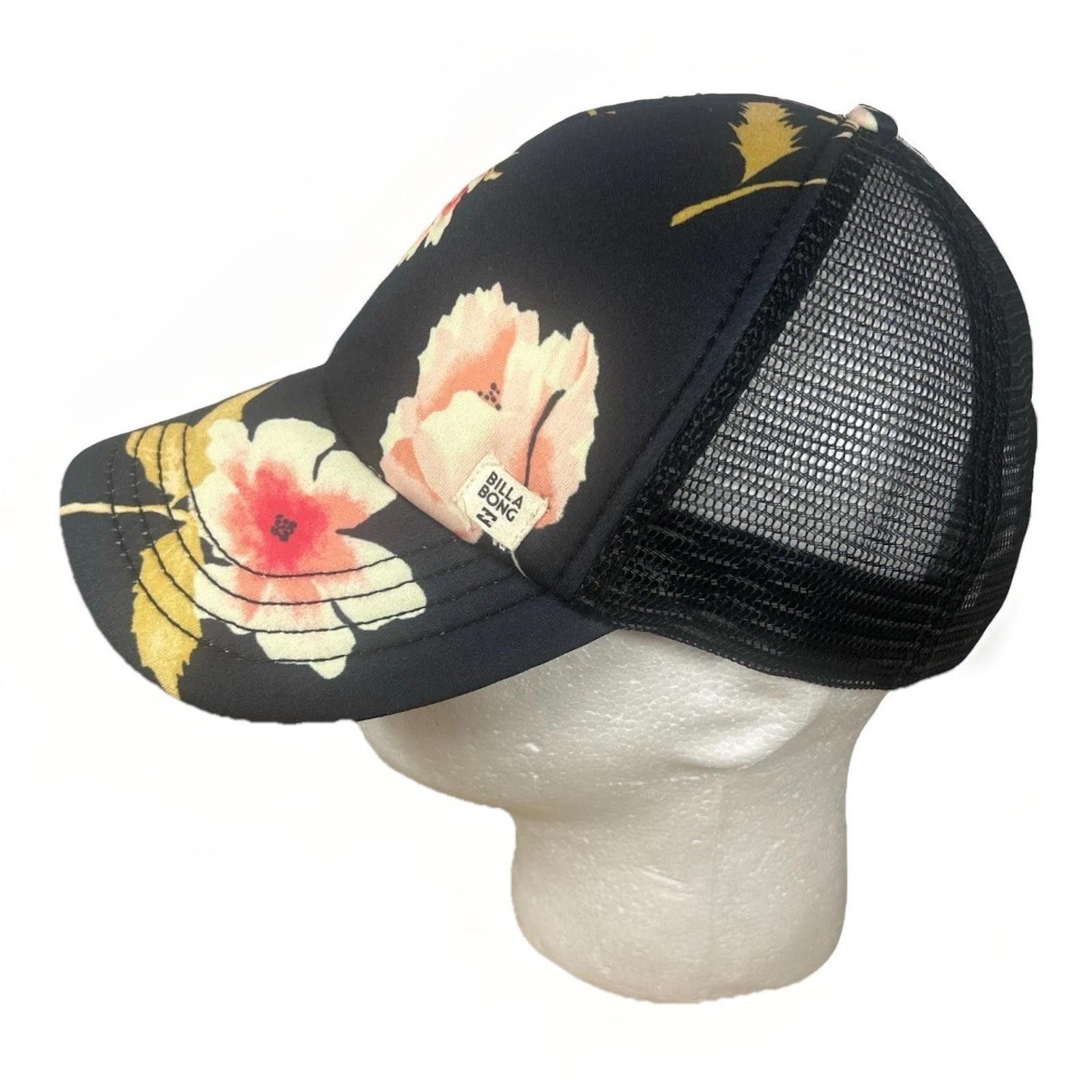 Billabong Billabong Hawaiian Floral Trucker Hat Mesh Back Black Snap Size ONE SIZE - 2 Thumbnail