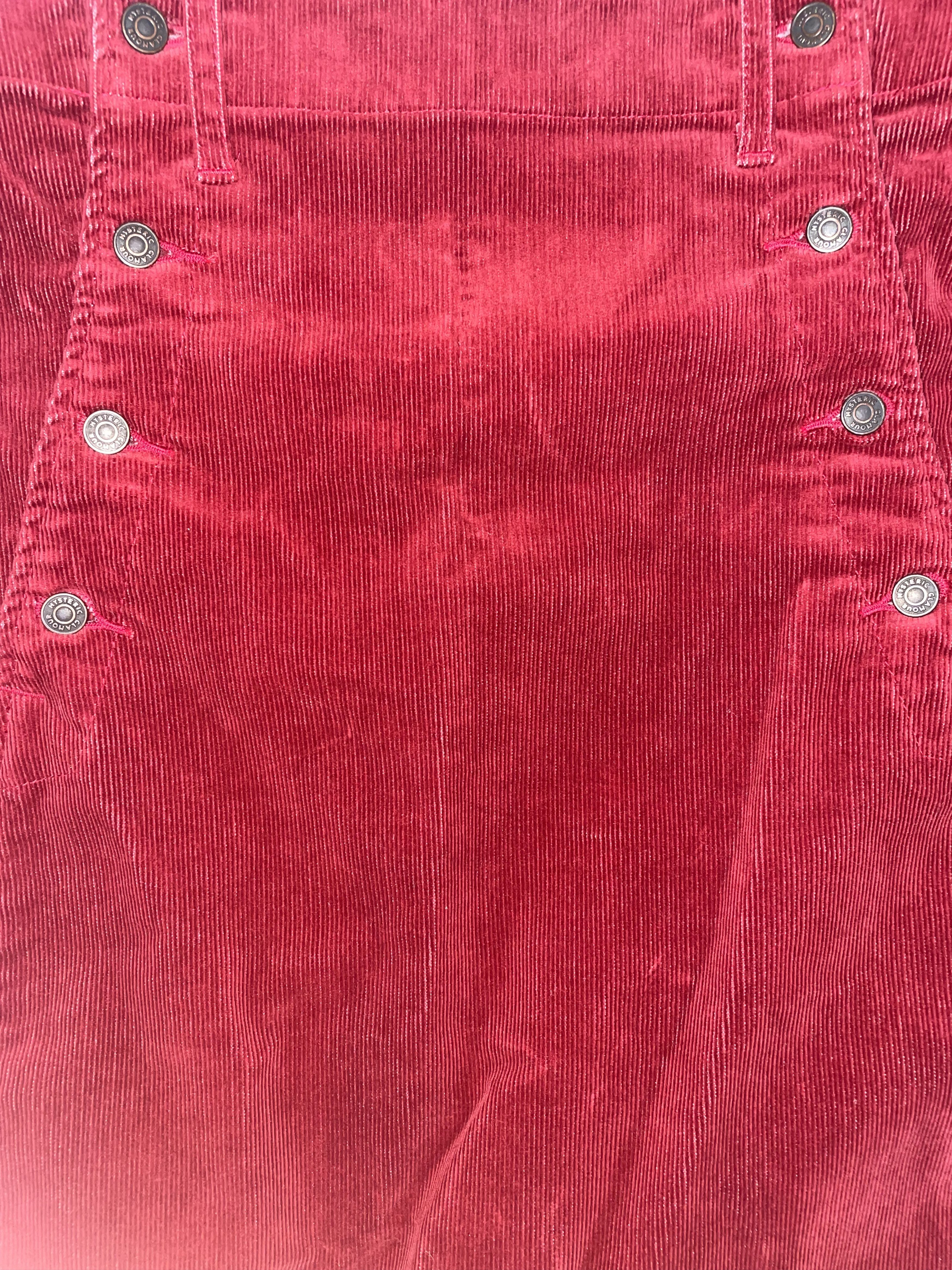Hysteric Glamour Red Maxi Corduroy Skirt | Size 27 ~ Small Size 27" / US 4 / IT 40 - 6 Thumbnail