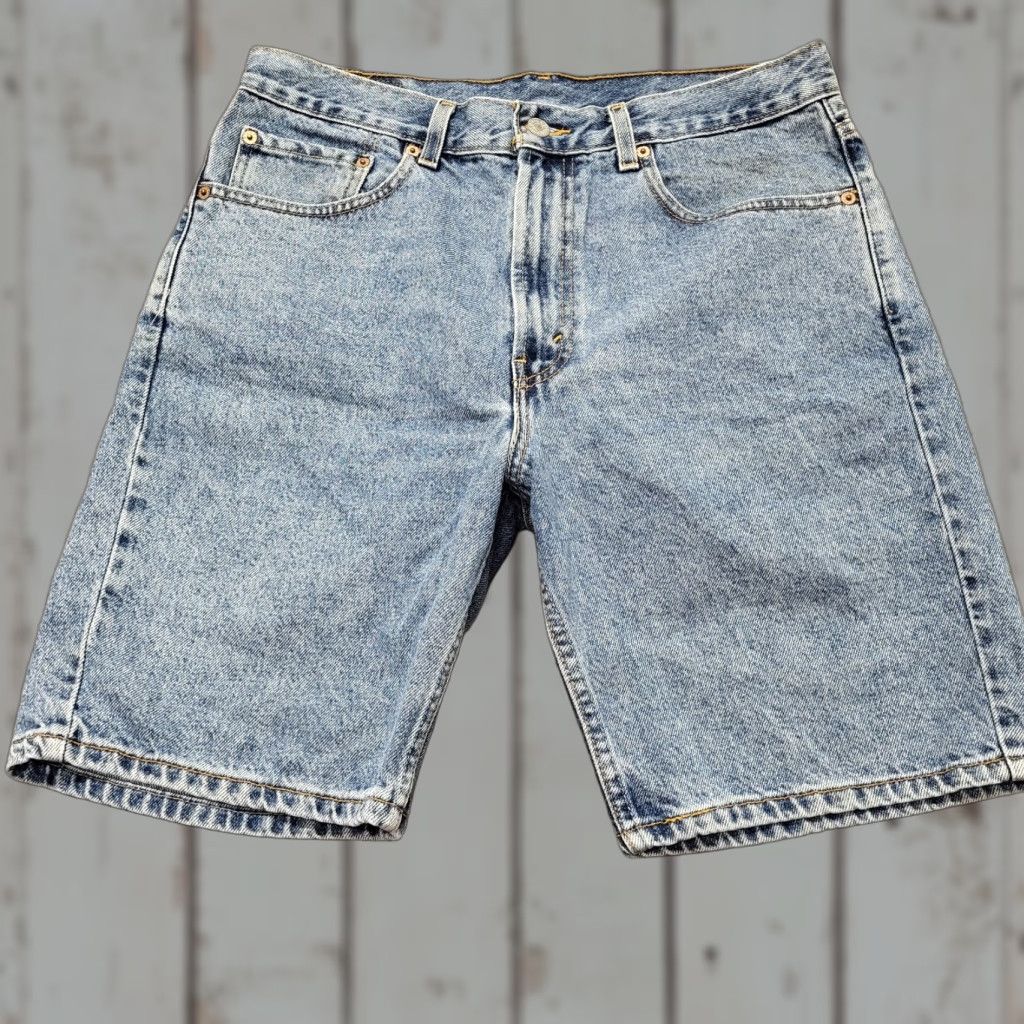 Levi's Levi's 505 Jean Shorts Men’s Size 34 Blue Denim Red Tab Casual Adult School Play Bermuda Shorts Regular Rise 5-Pocket Denim Blue Mens Size US 34 / EU 50 - 1 Thumbnail