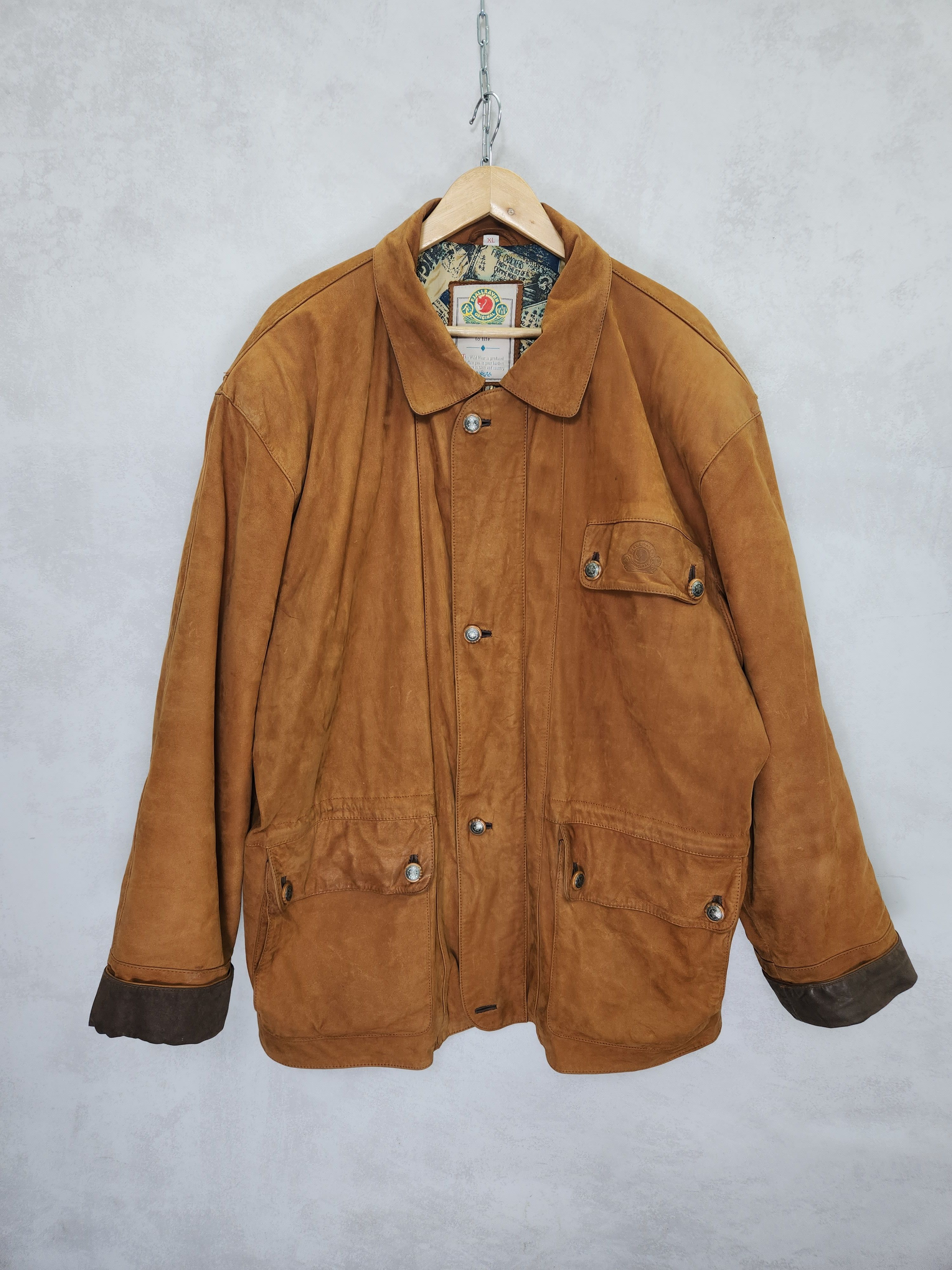 Fjallraven Rare Vintage 80s Fjallraven Fjällräven leather brown jacket Size US XL / EU 56 / 4 - 2 Thumbnail
