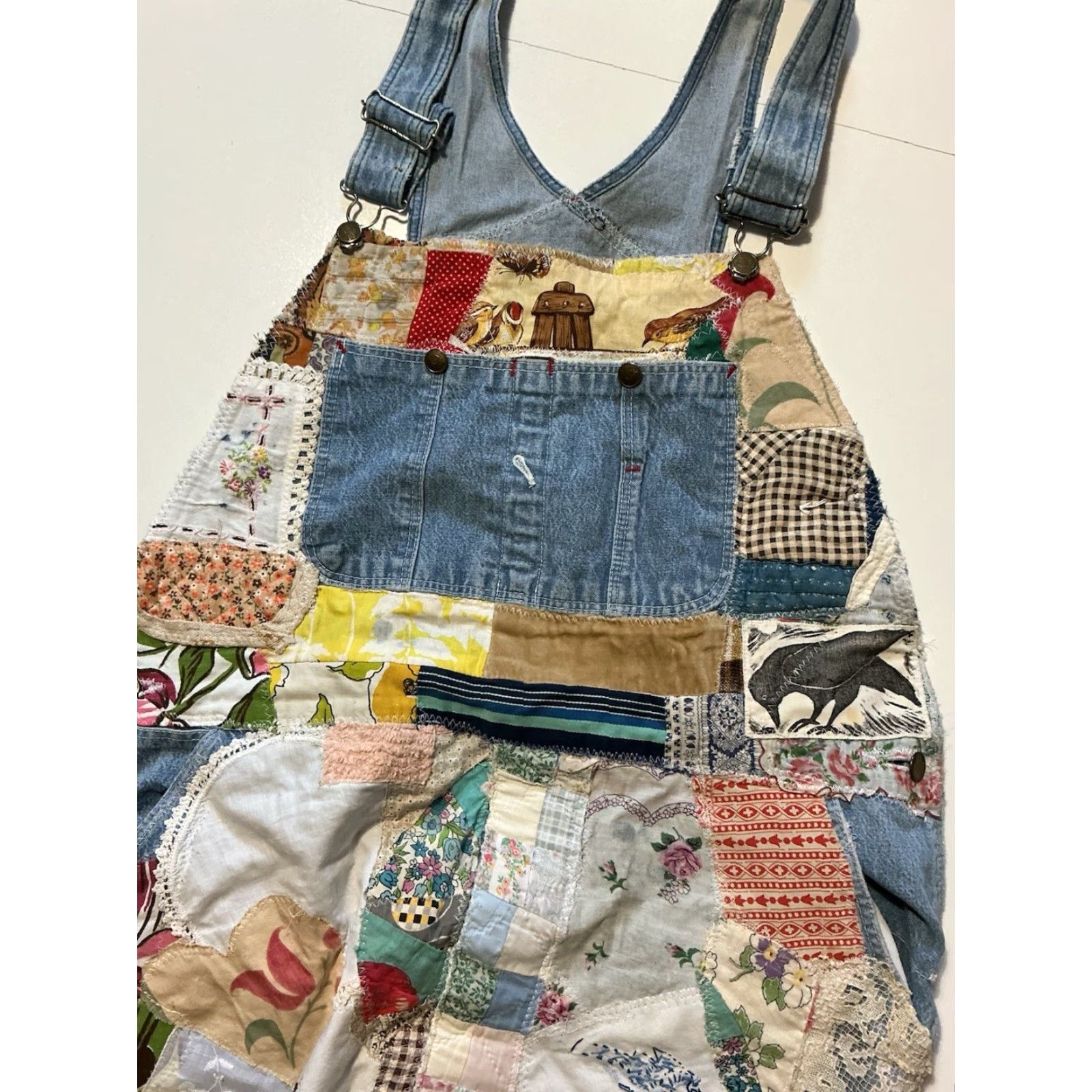 Vintage VINTAGE Jeans Overalls Patchwork Denim OOAK Reworked Upcycled 1Of1 Denim Jean Overalls Mens Regular 40 Blue 28 in 11 in Patchwork 40 Inches Waist 1Of1 Size US 40 / EU 56 - 6 Thumbnail