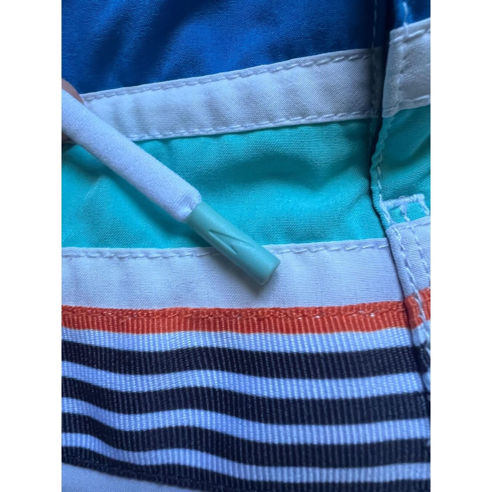 Speedo Speedo Mens Board Shorts White Striped Swim Trunks Size M Size US 32 / EU 48 - 3 Thumbnail