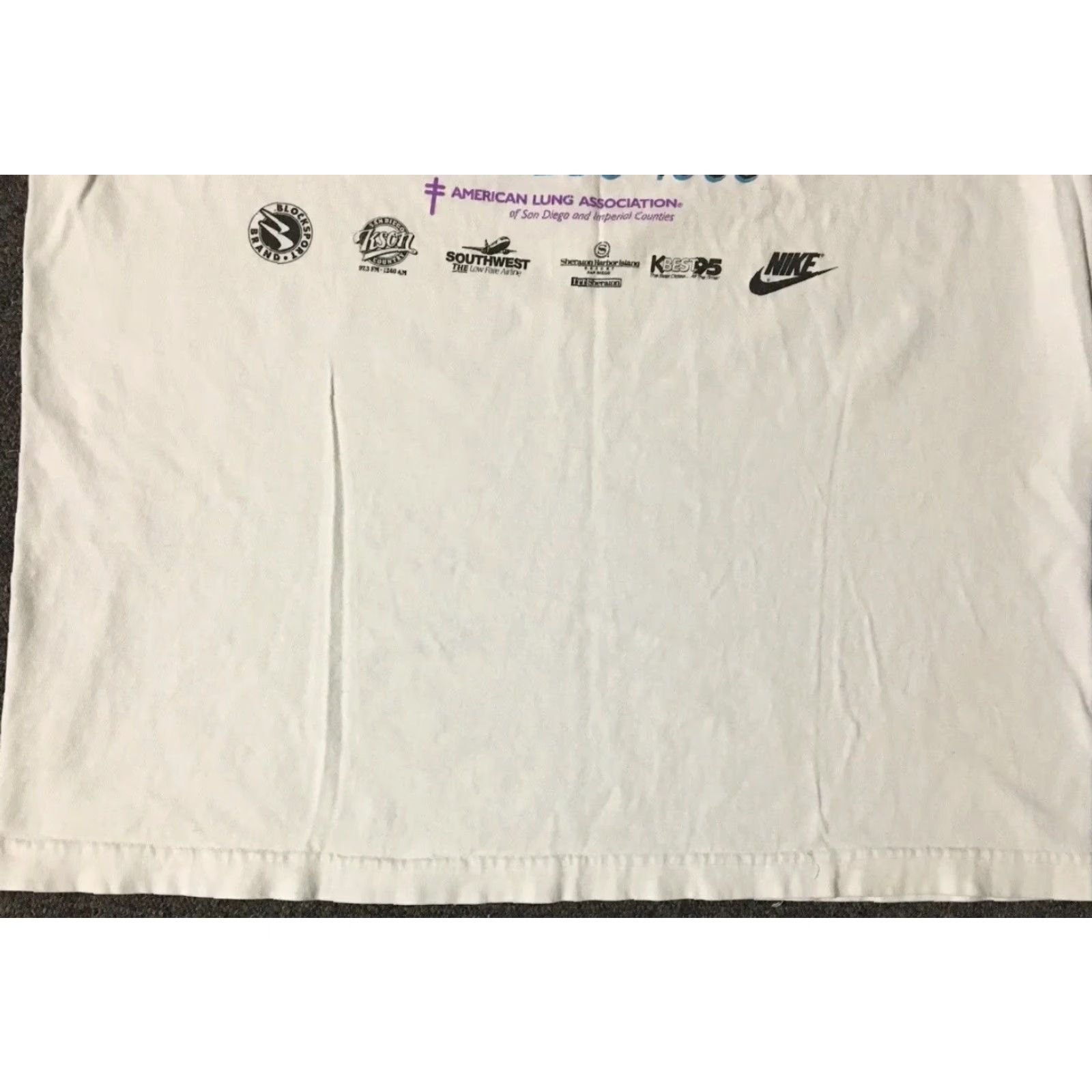 Nike VINTAGE 90s San Diego Americas Finest City Marathon Faded Shirt L White Nike OP Mens T-Shirt Surf Beach OC USA Ocean Pacific 90s Retro Size US L / EU 52-54 / 3 - 7 Thumbnail