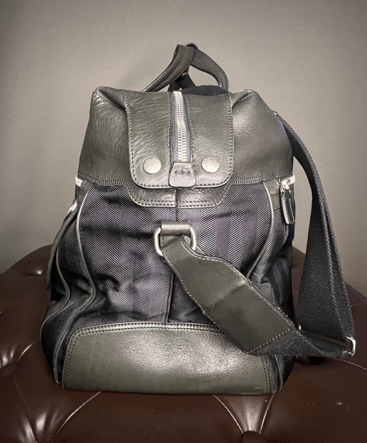 Ghurka Ghurka black leather carry on travel duffle bag Size ONE SIZE - 5 Thumbnail