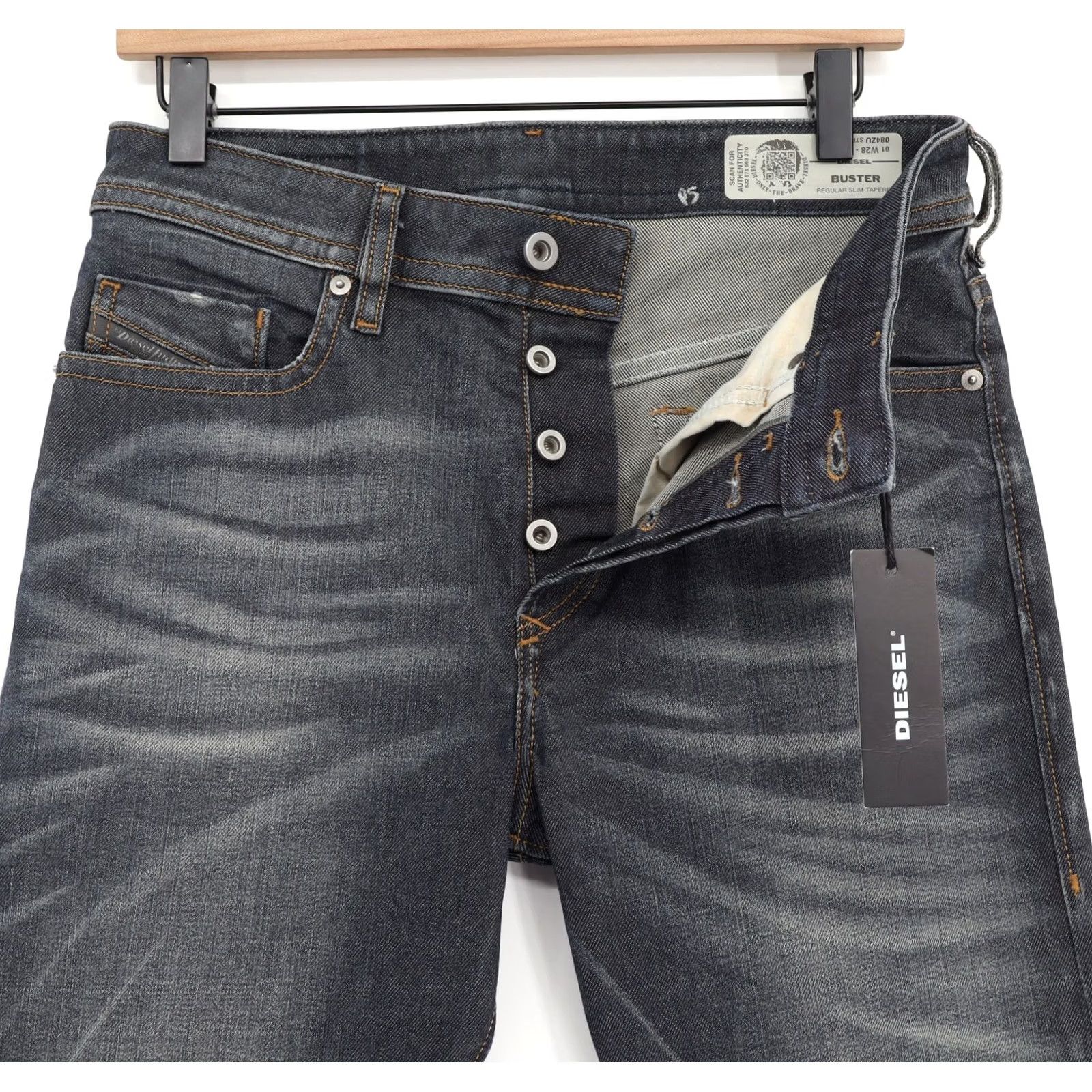 Diesel Diesel Buster Jeans Slim Regular Black 28X32 Denim Cotton Elastane 5-Pocket Mens Jeans Size US 28 / EU 44 - 5 Thumbnail