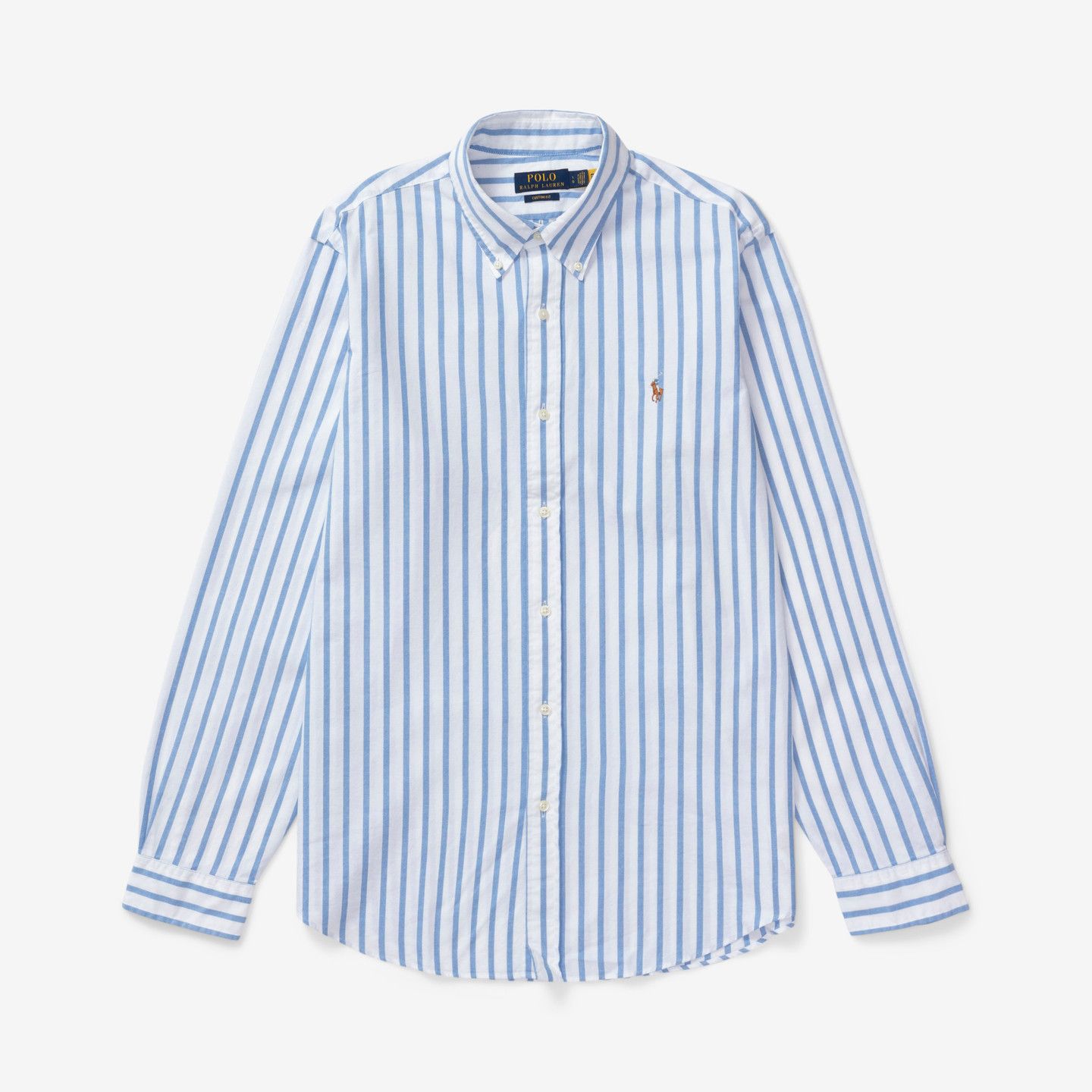 Polo Ralph Lauren o1s22i1n0125 Custom Fit Shirt in Light Blue White Size US S / EU 44-46 / 1 - 1 Thumbnail