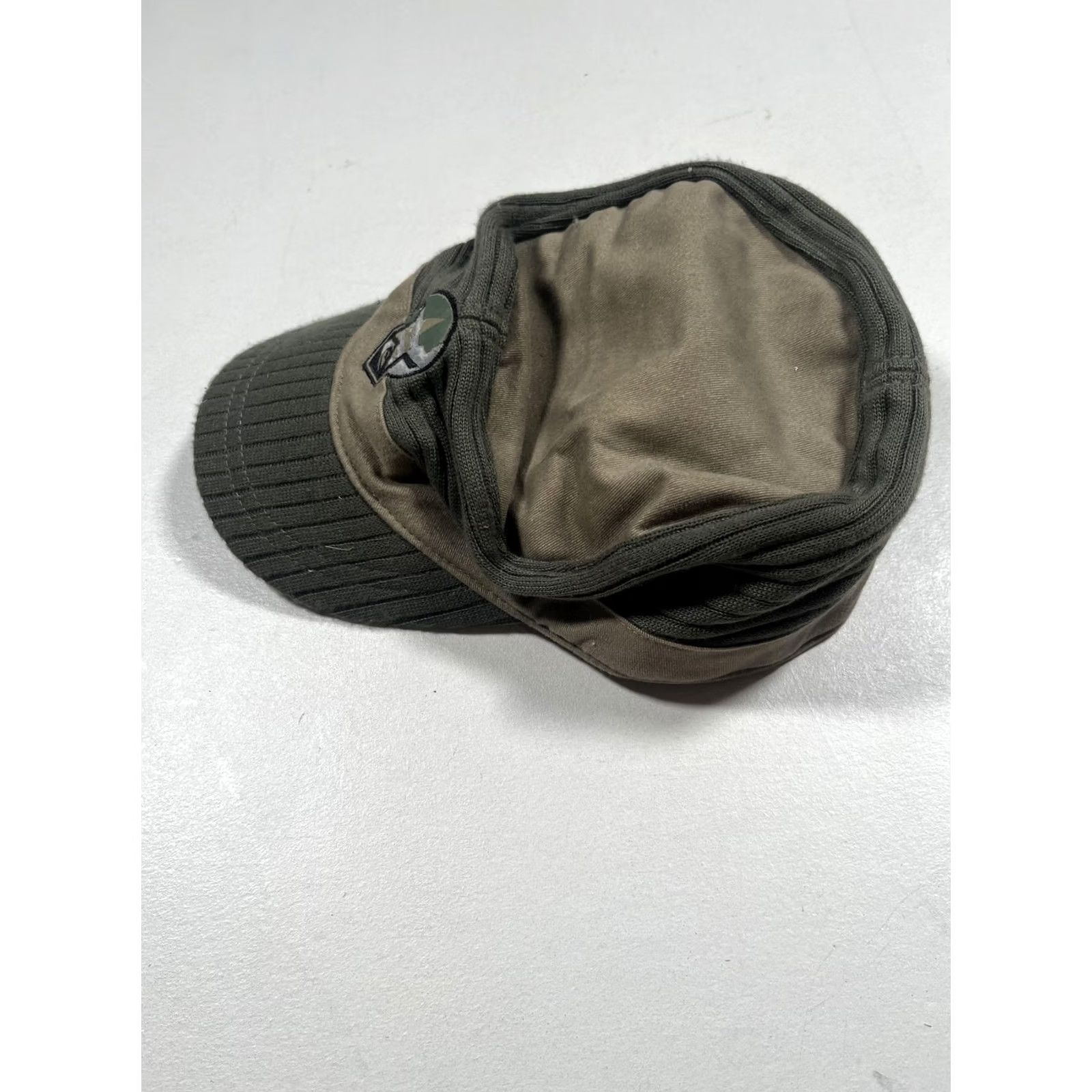 Quiksilver Quiksilver Army Cap Hat Fitted Mens S/M Green Twill Casual Military Surf Logo Size ONE SIZE - 5 Thumbnail