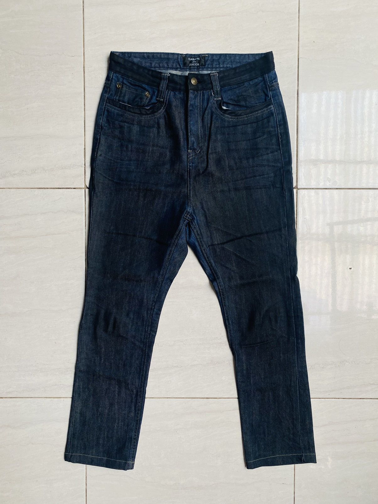 CABANE de ZUCCa Cabane de Zucca Issey Miyake Coated Denim Suede Size US 29 - 6 Thumbnail
