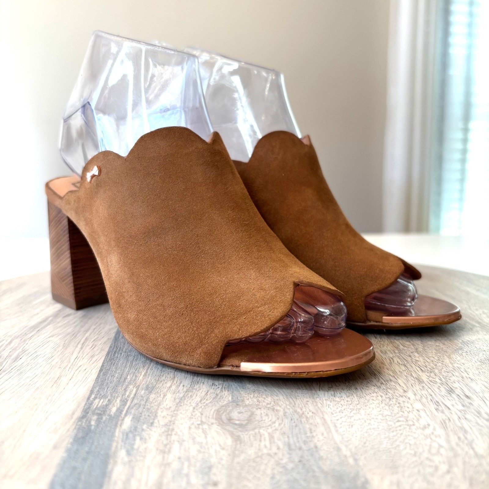 Ted Baker Ted Baker London Suede Heels Women's EU 38 US 7 Brown Block Size US 7 / IT 37 - 5 Thumbnail