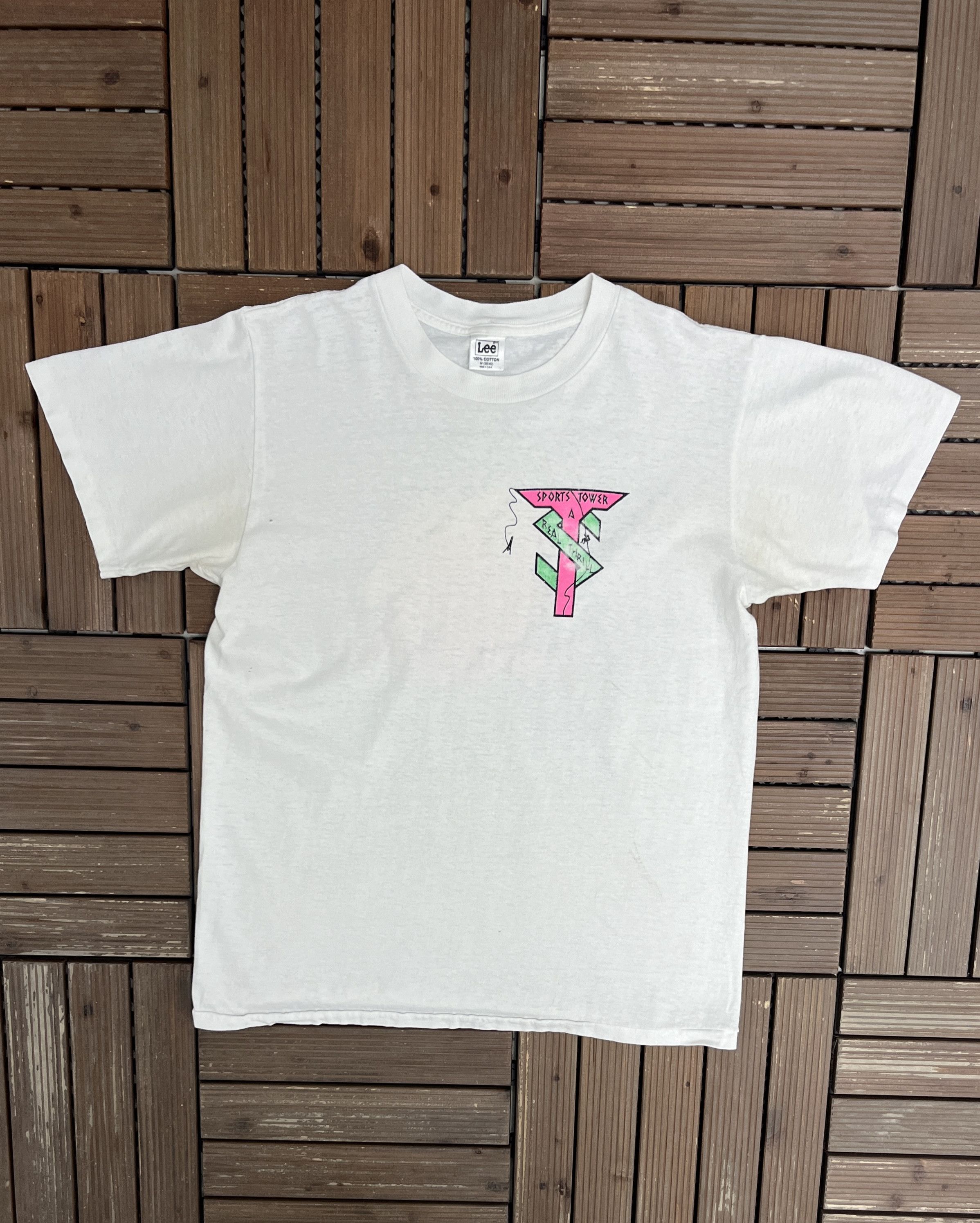 Vintage I Jumped! Bungee Jumping Vintage White T-Shirt Tee Size US M / EU 48-50 / 2 - 1 Thumbnail