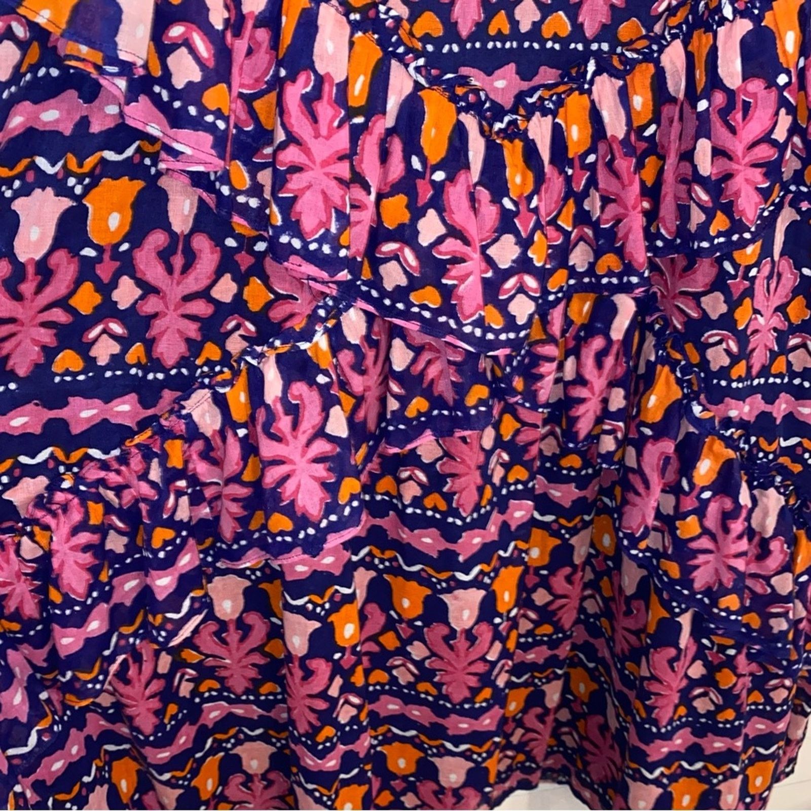 Banjanan Banjanan $350 Donna Midi Dress In Edwardian Tile XS EUC Size XS / US 0-2 / IT 36-38 - 9 Thumbnail