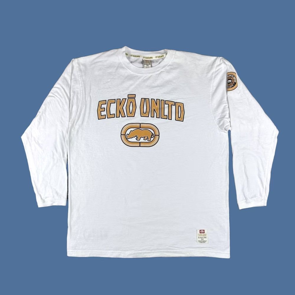 Ecko Unltd. VINTAGE Ecko Unltd. T-Shirt Long Sleeve White 2XL Logo Hip Hop Streetwear Men Shirt Size US XXL / EU 58 / 5 - 1 Thumbnail