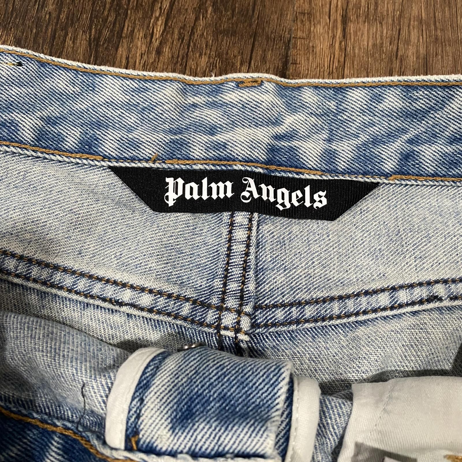 Designer × Palm Angels Palm Angels Curved Logo Washed Denim Slim Jeans Size US 32 / EU 48 - 5 Thumbnail