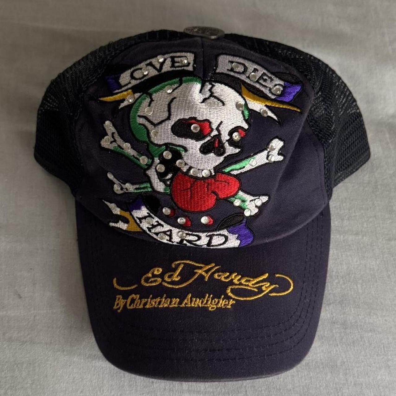Ed Hardy Ed Hardy by Christian Audigier skull studded trucker hat. Size ONE SIZE - 1 Thumbnail
