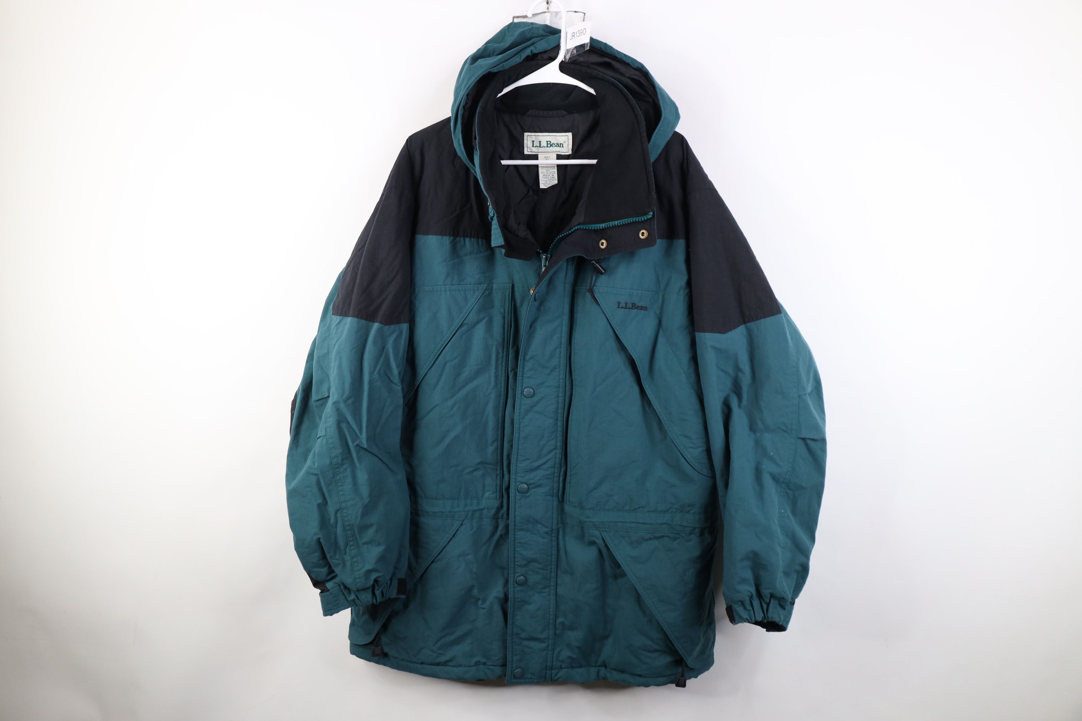 L.L. Bean Vintage 90s LL Bean Block Hooded Puffer Parka Jacket Green Size US L / EU 52-54 / 3 - 1 Thumbnail
