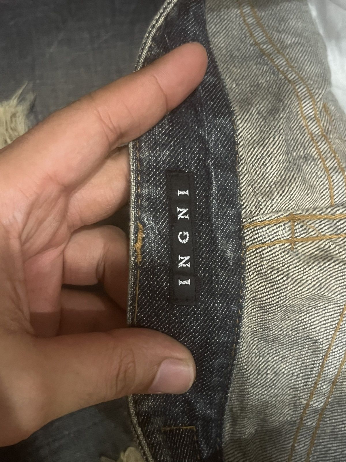 CIVARIZE Vintage Japanese Brand IGNI Dark Washed Distress Flare Jeans Size 28" / US 6 / IT 42 - 15 Thumbnail