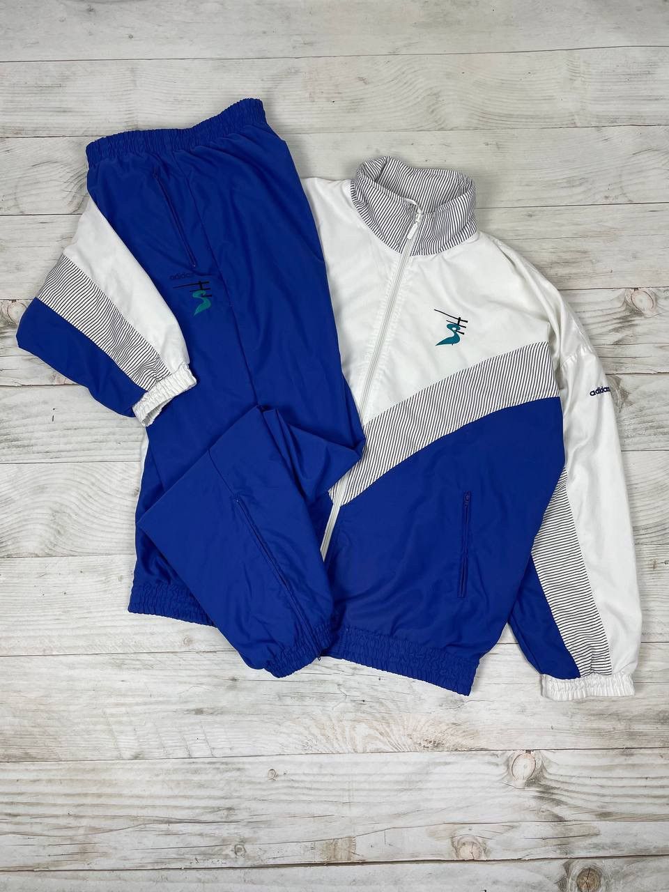 image of Adidas Stefan Edgers 90's Tennis Track Suit in Blue, Men's (Size Large)