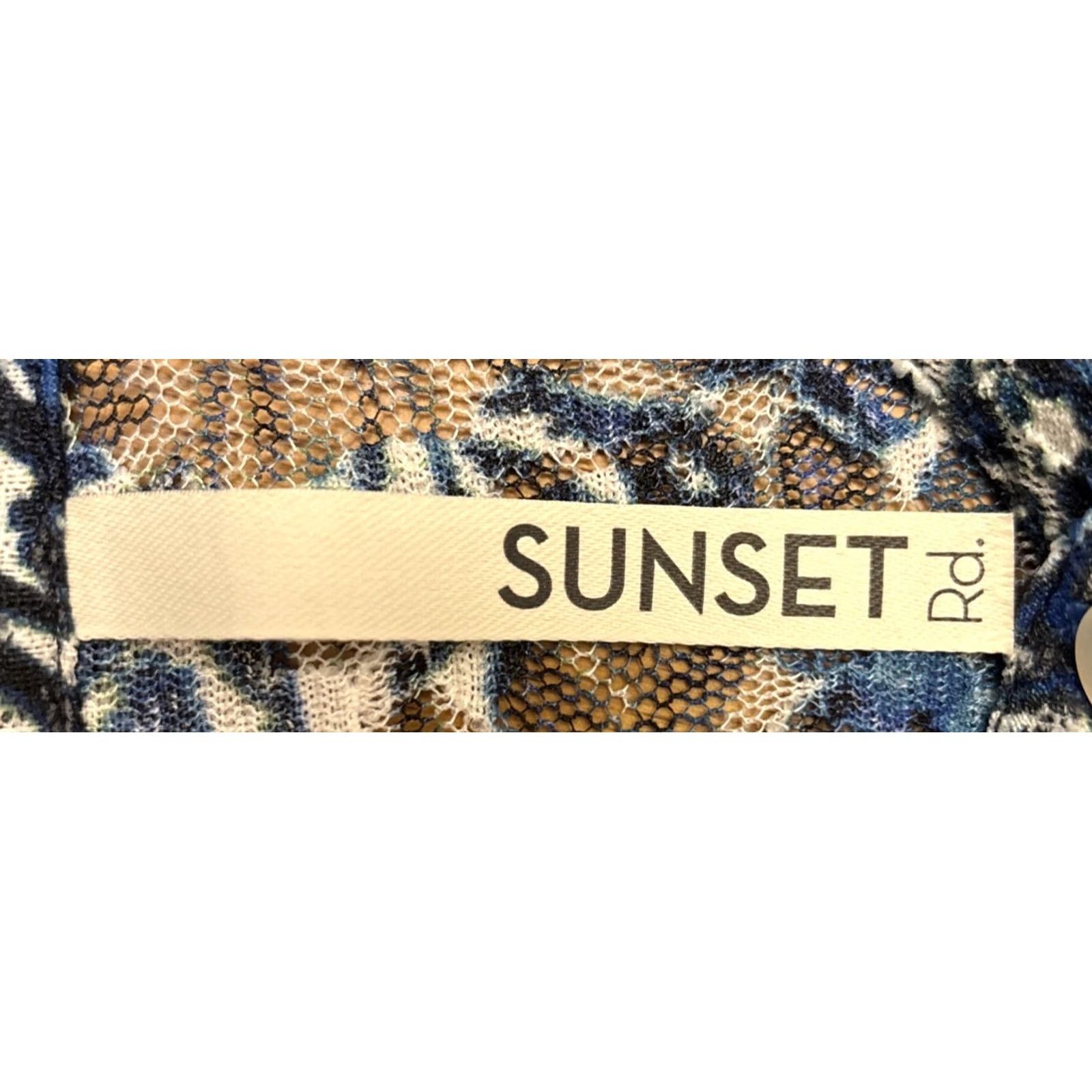 Vintage Sunset Rd Blouse Shirt Short Sleeve Blue Floral Bohemian Lined Sheer Ruffle Button NWT Sz S Womens Regular Adult Small Size S / US 4 / IT 40 - 6 Thumbnail