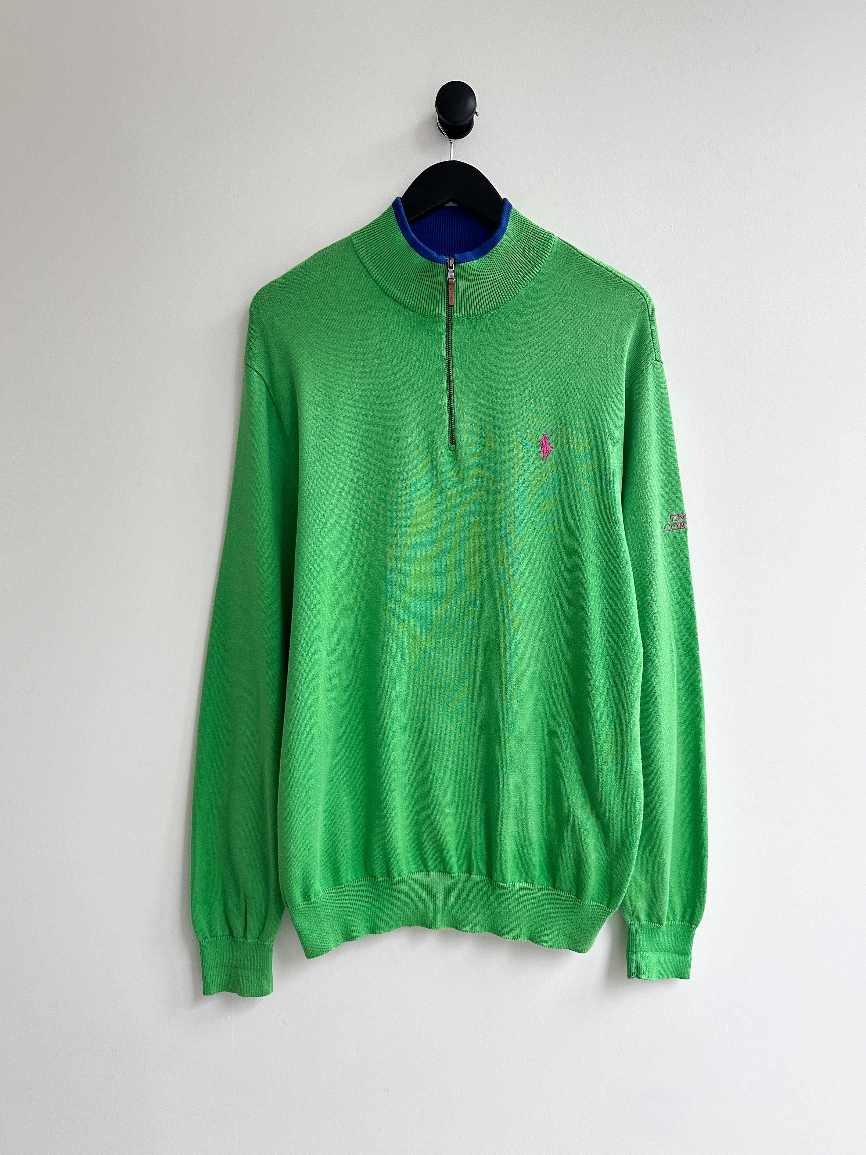 Polo Ralph Lauren Polo Ralph Lauren Green Half Zip Jumper Sweater Pullover Size US L / EU 52-54 / 3 - 1 Thumbnail