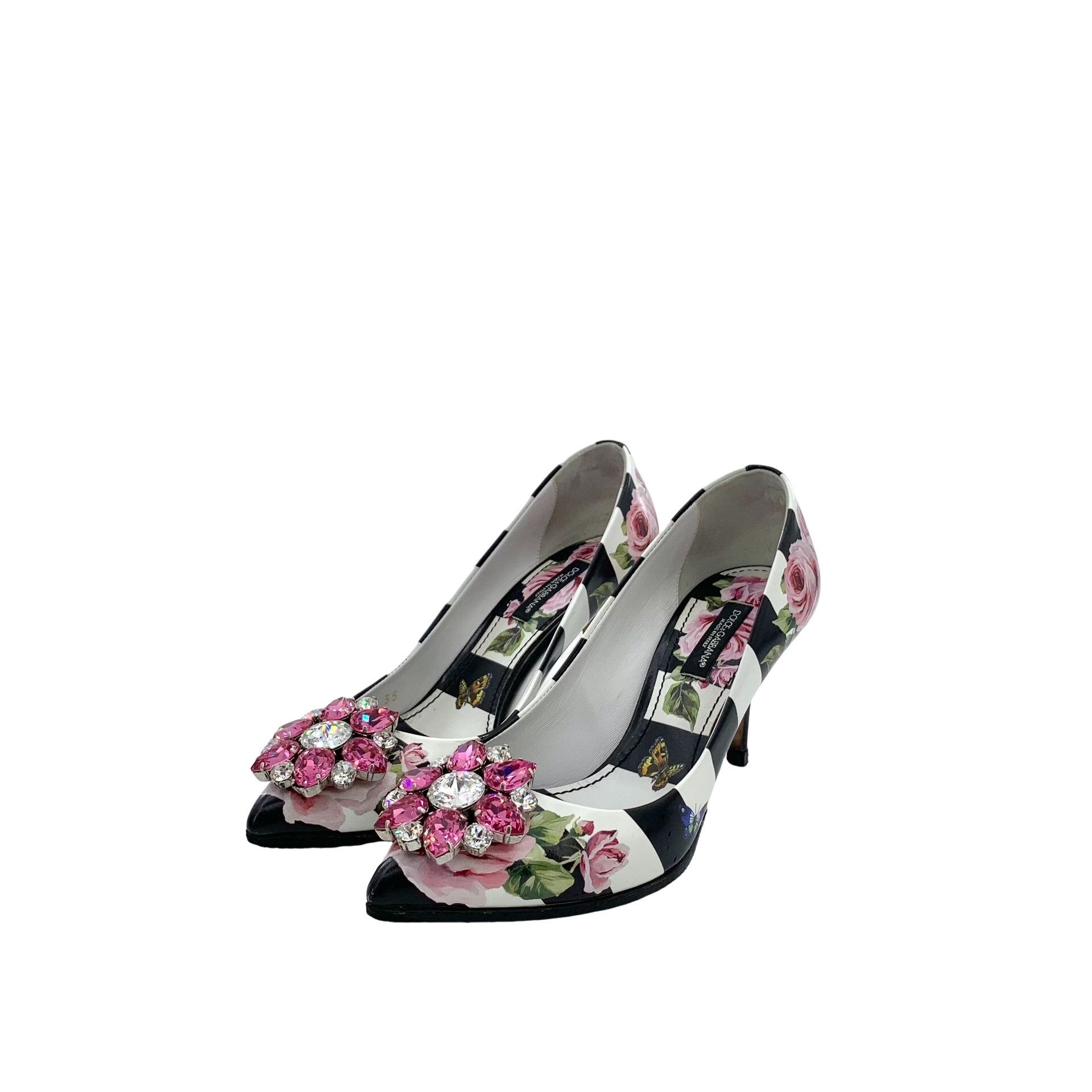 Dolce & Gabbana Dolce & Gabbana Floral Crystal Heels 35 Size US 5 / IT 35 - 1 Thumbnail