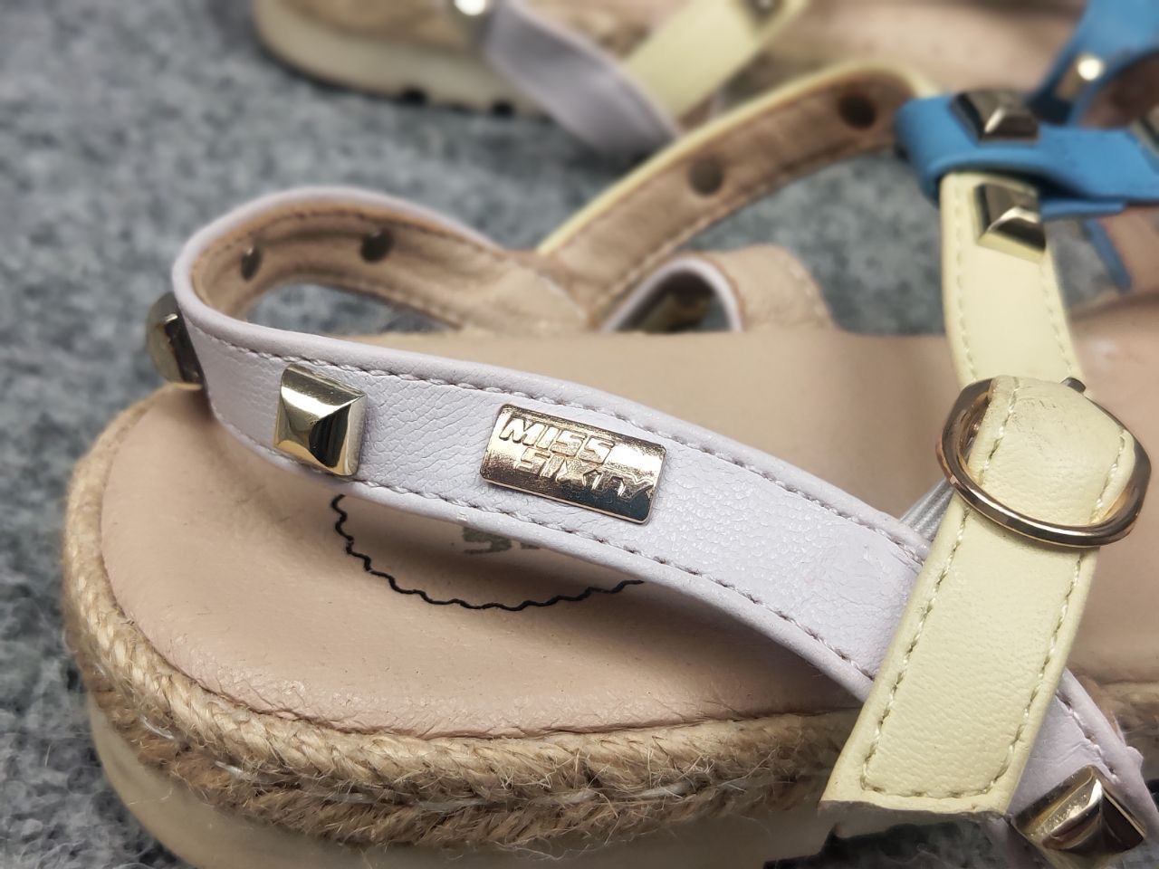 Miss Sixty Miss Sixty Gladiator Sandals Blue Beige Women's Shoes Y2K Size US 7 / IT 37 - 10 Thumbnail