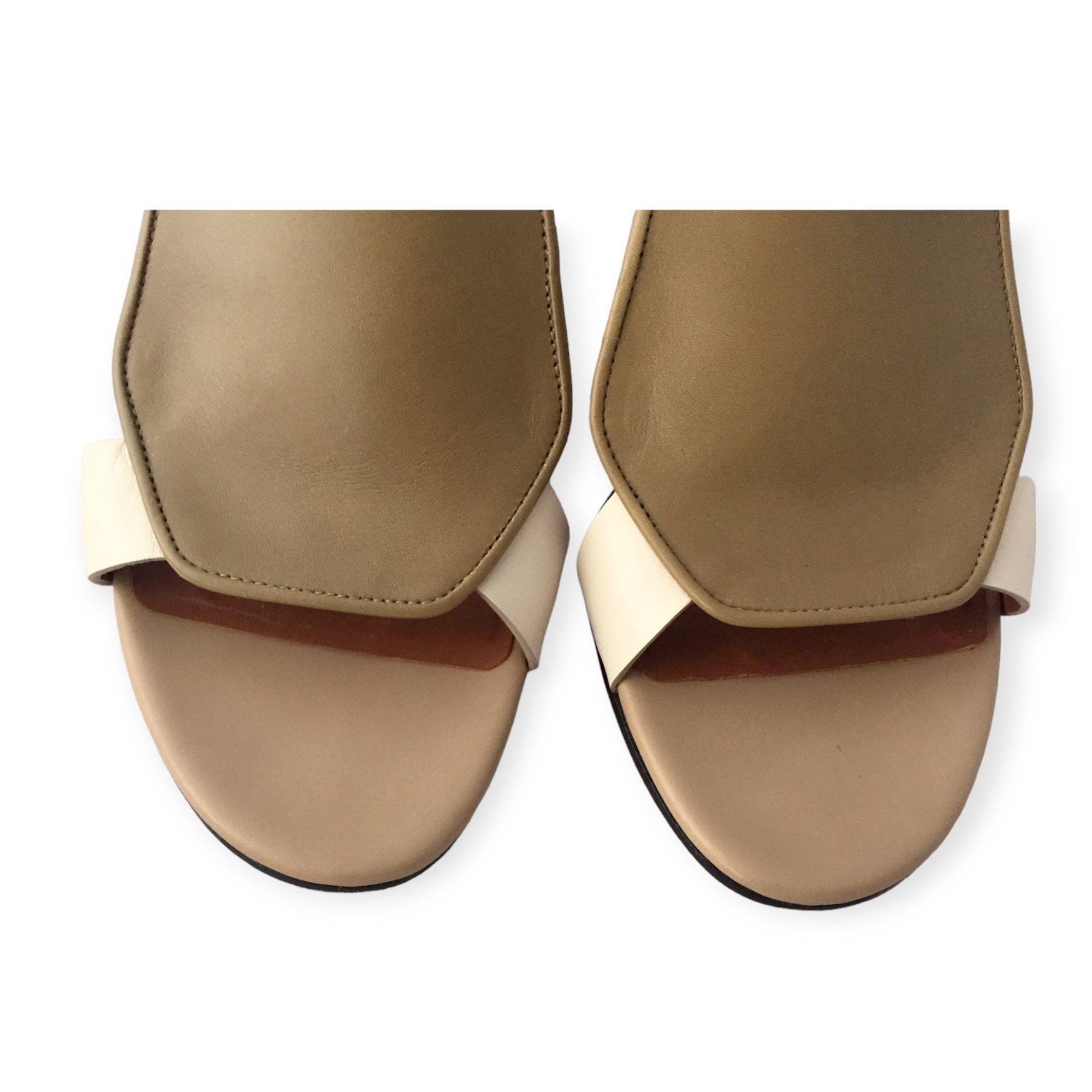 Givenchy Givenchy two tone sling back sandals in Ecru and Beige Leath Size US 9 / IT 39 - 4 Thumbnail