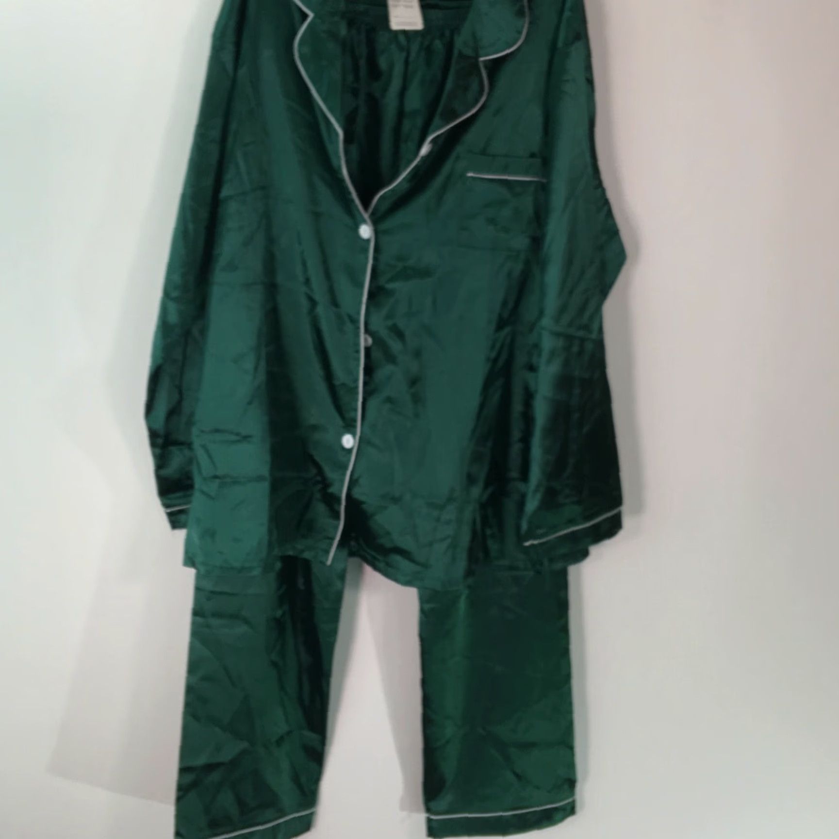 Vintage Womens Green Long Sleeve Shirt Pant Two Piece Pajama Set Size Medium Size M / US 6-8 / IT 42-44 - 2 Thumbnail