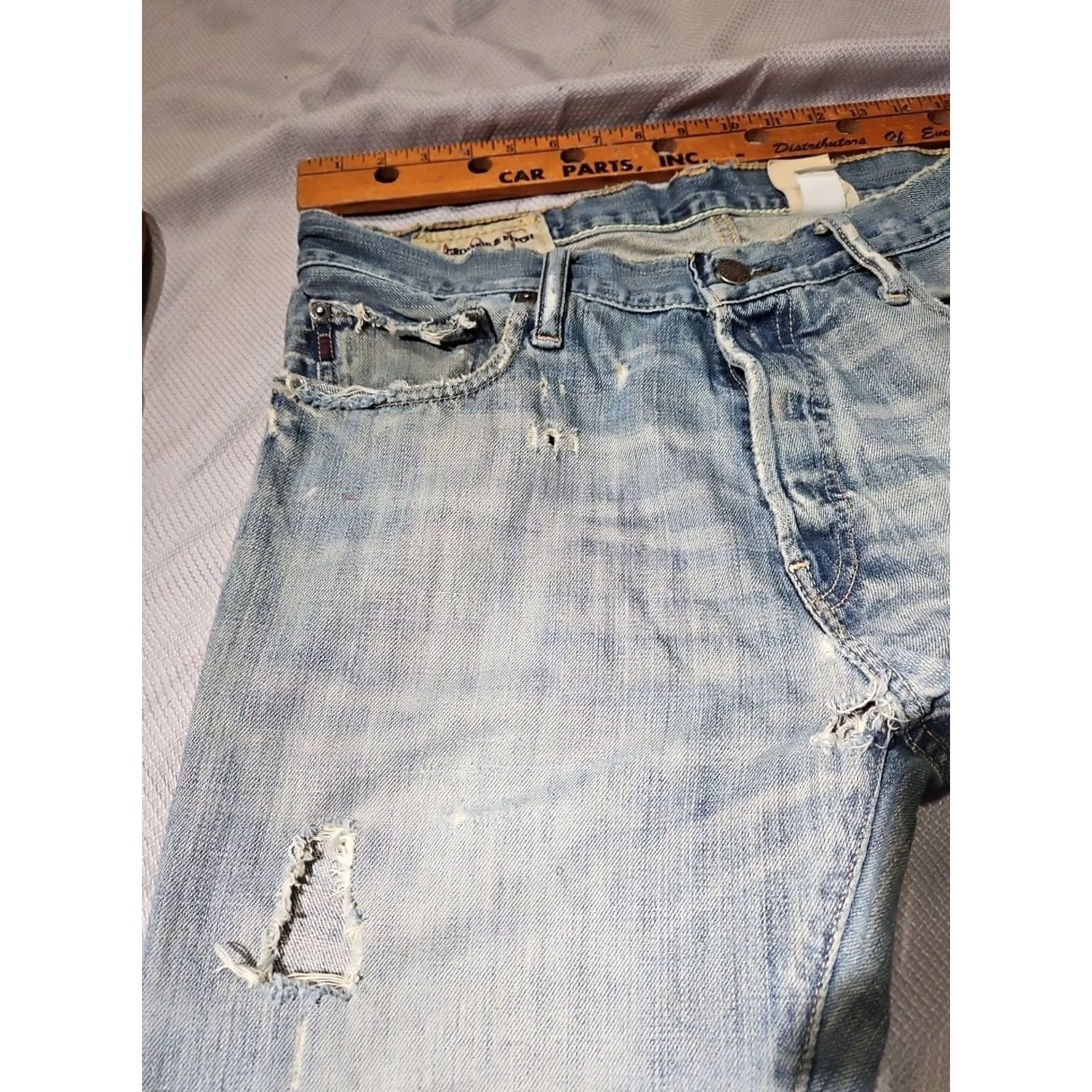 Abercrombie & Fitch VINTAGE Abercrombie & Fitch Jeans Men 32x34 Low Slim Straight ButtonFly Thrashed Y2k Grunge Size US 32 / EU 48 - 5 Thumbnail