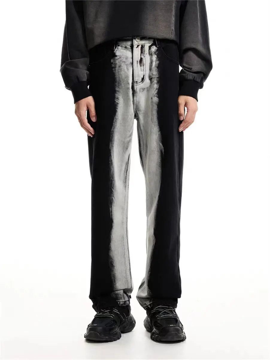 Japanese Brand × Jean Tie-dye loose street hip-hop jeans Size US 31 - 2 Thumbnail