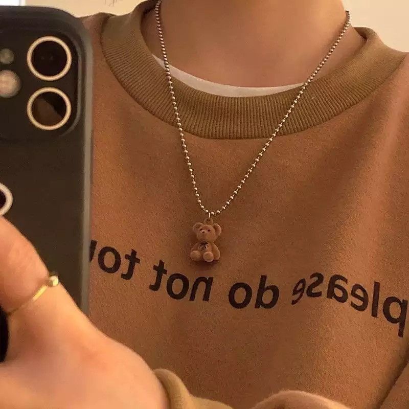 Vintage Teddy Bear Pendant Necklace Bear Neck Chain Collar Jewelry Size ONE SIZE - 1 Thumbnail