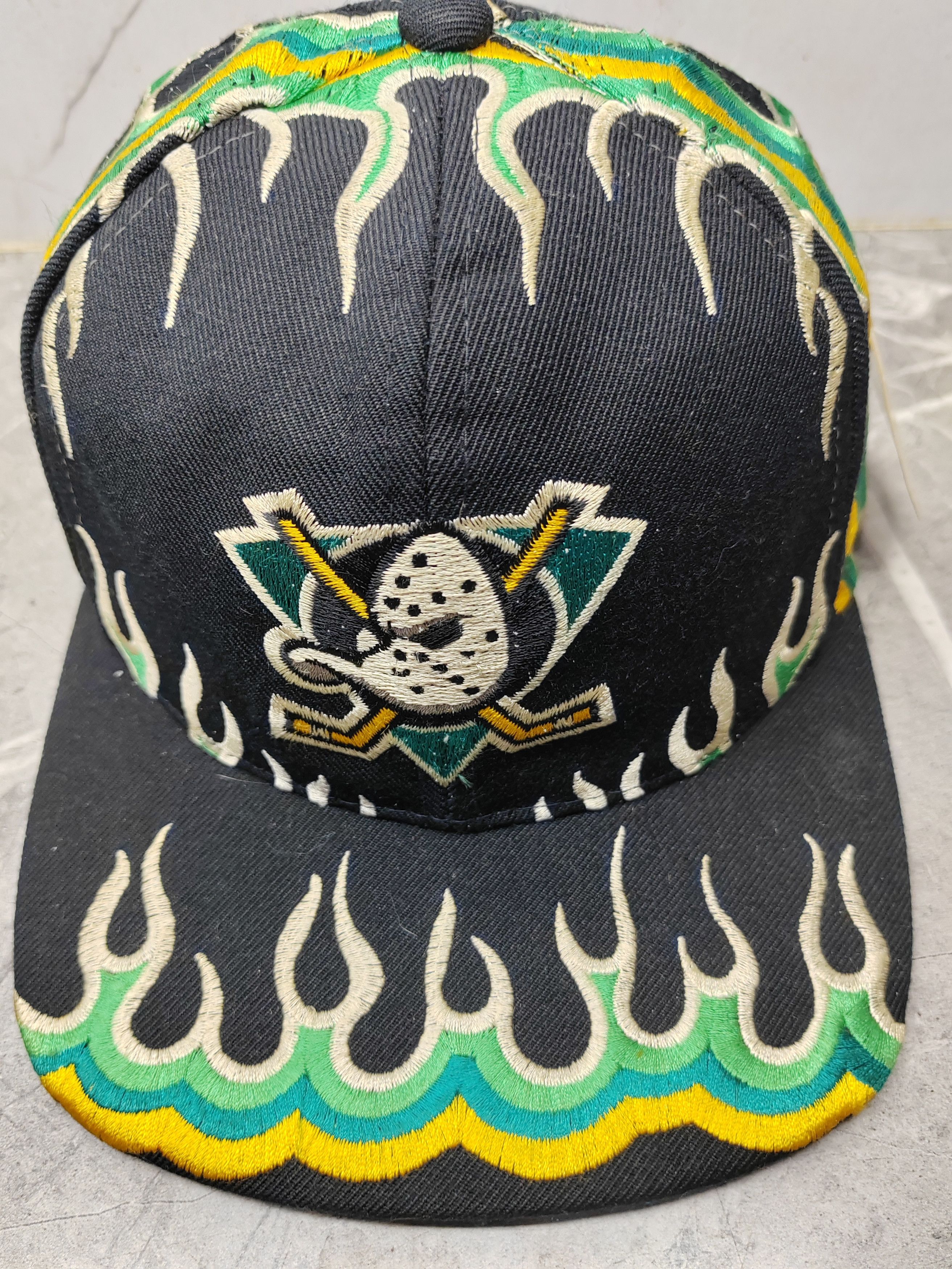 NHL Vintage Mighty Ducks NHL Flames Style Cap Hat Size ONE SIZE - 3 Thumbnail