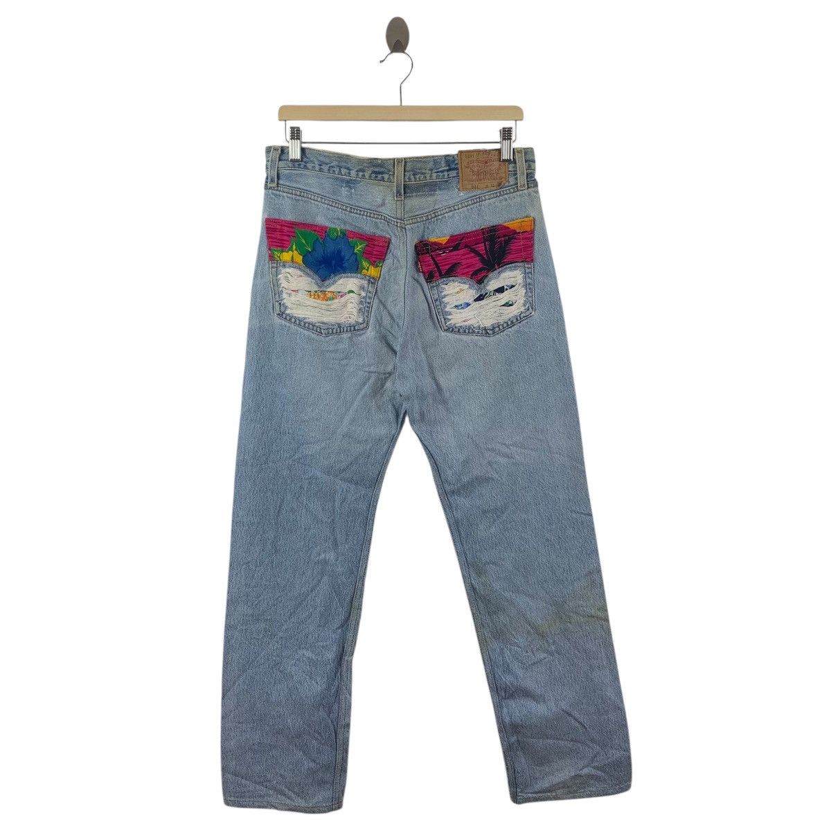 Levi's × Vintage Vintage LEVI’S lot501 distressed custom patchwork blue jeans Size US 32 / EU 48 - 4 Thumbnail