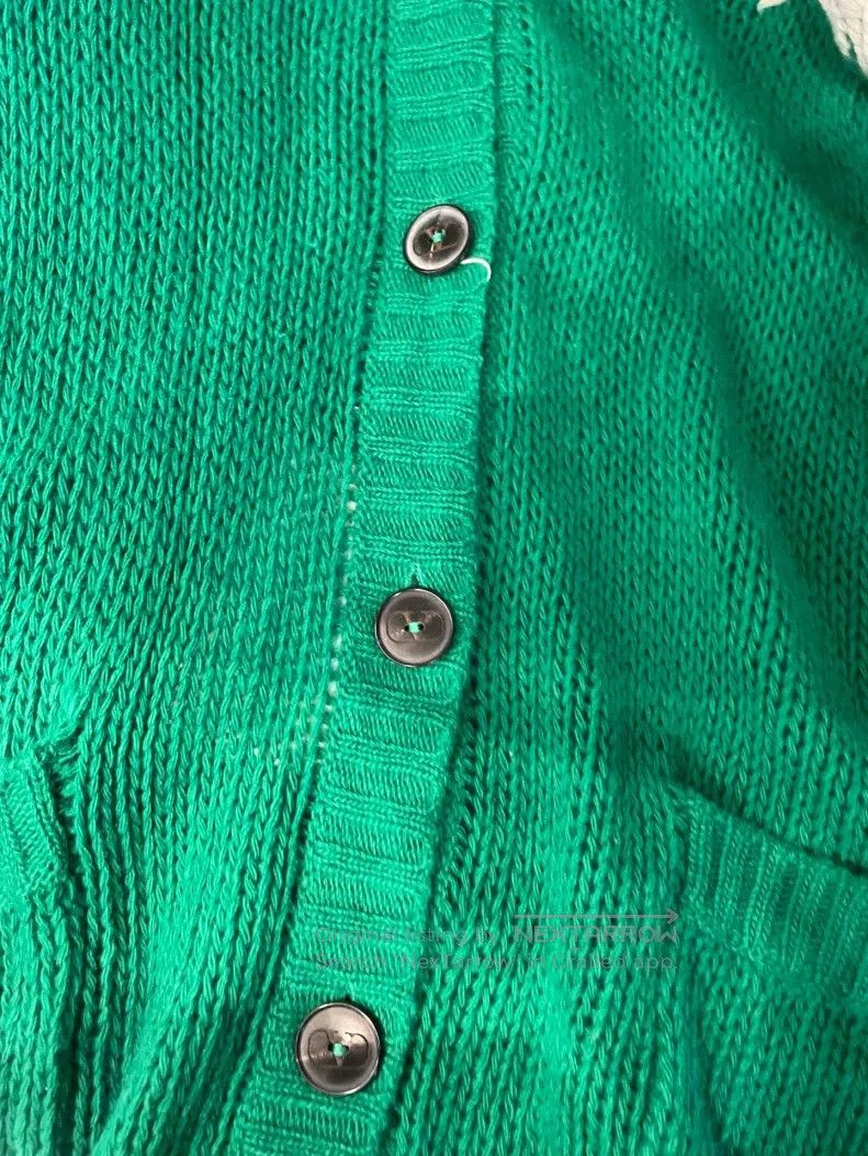 Valentino Valentino Green flower wool cardigan Size L / US 10 / IT 46 - 9 Thumbnail