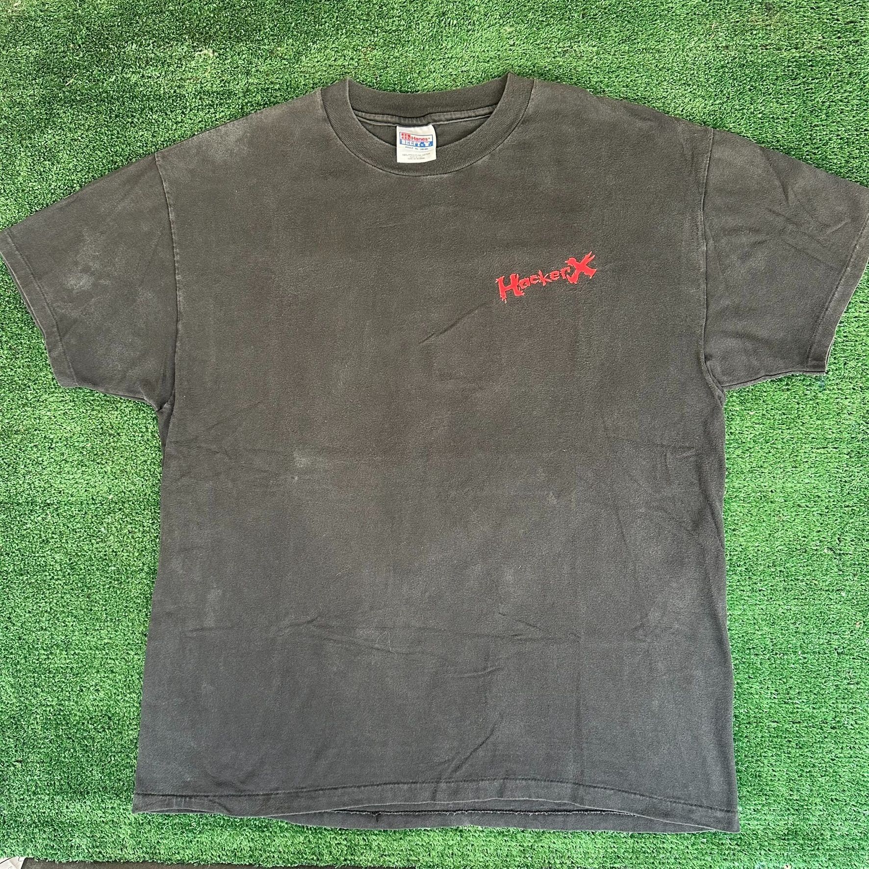 Hanes Vintage 90s HackerX Cybersecurity T-Shirt Grunge Tech Single Size US XL / EU 56 / 4 - 1 Thumbnail