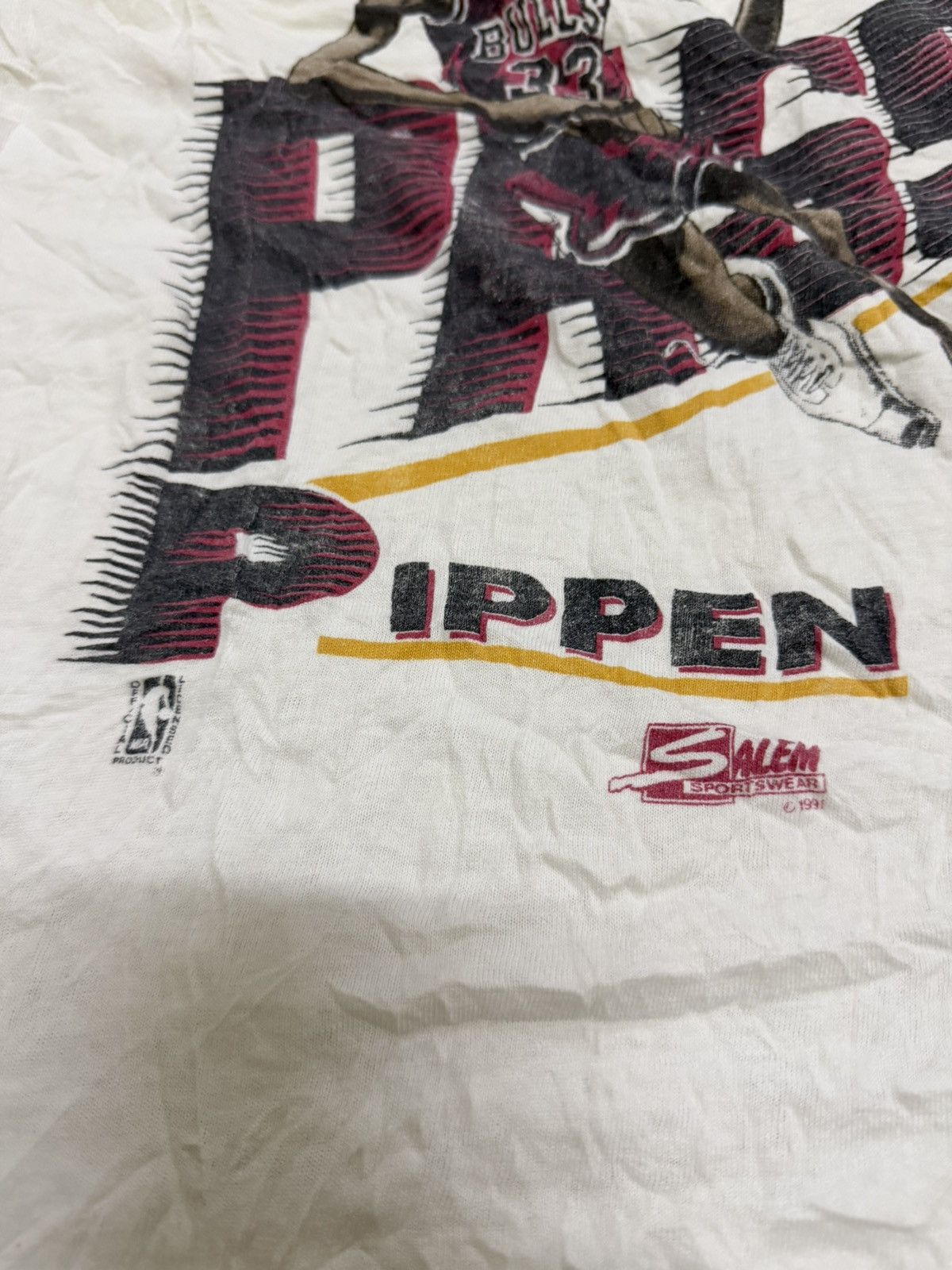 Vintage Vintage 1991 scottie pippen x jordan tshirt Size US L / EU 52-54 / 3 - 4 Thumbnail