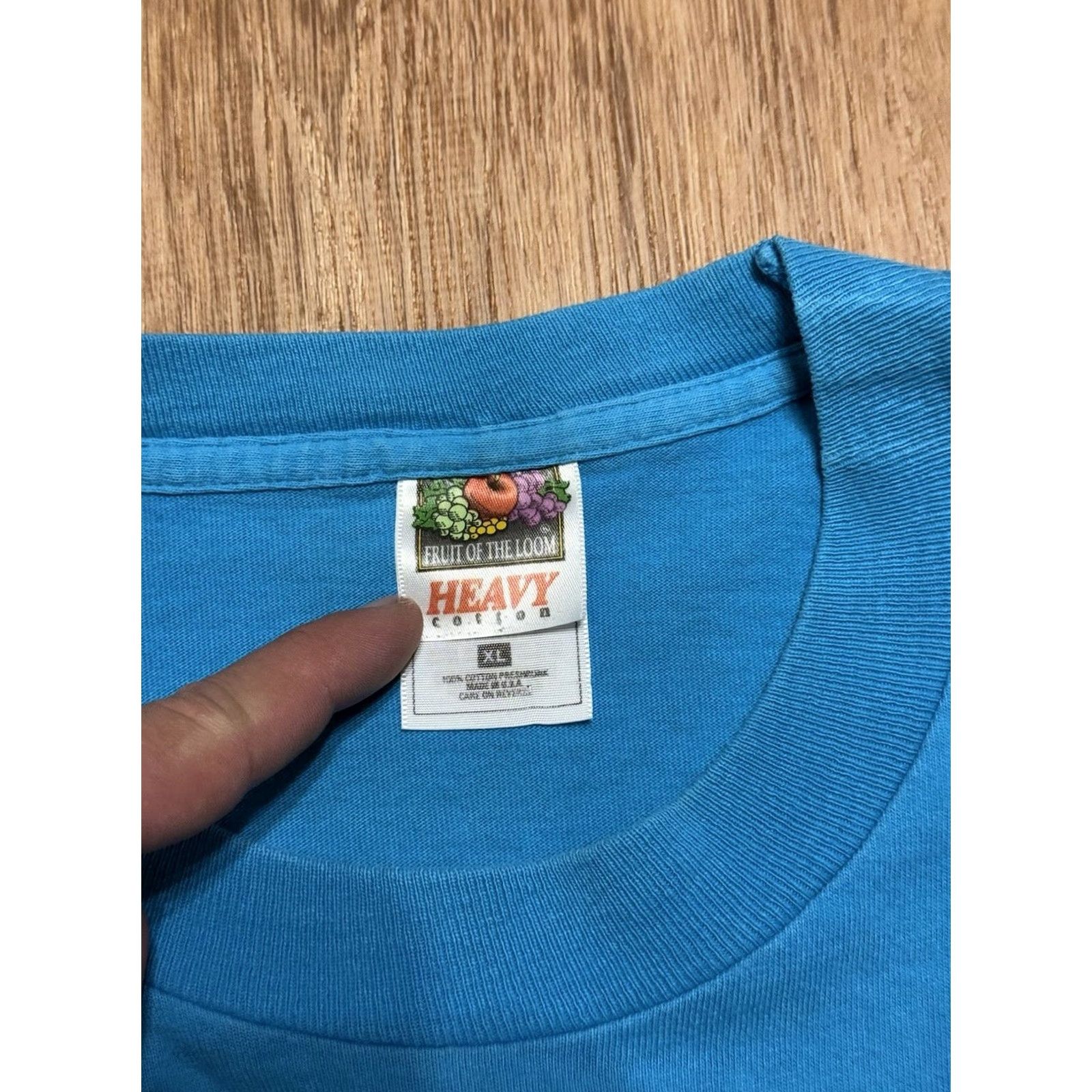 Fruit Of The Loom VINTAGE Fruit of the Loom T-Shirt Mens XL Nature 90s Iridescent Eagle Single Stitch Blue, 90s Mens XL Size US XL / EU 56 / 4 - 3 Thumbnail