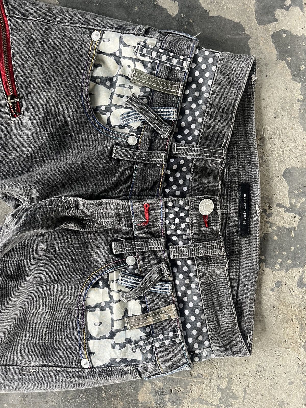 If Six Was Nine × Japanese Brand × Vintage Doublewaist Crazy Denim Size US 29 - 14 Thumbnail