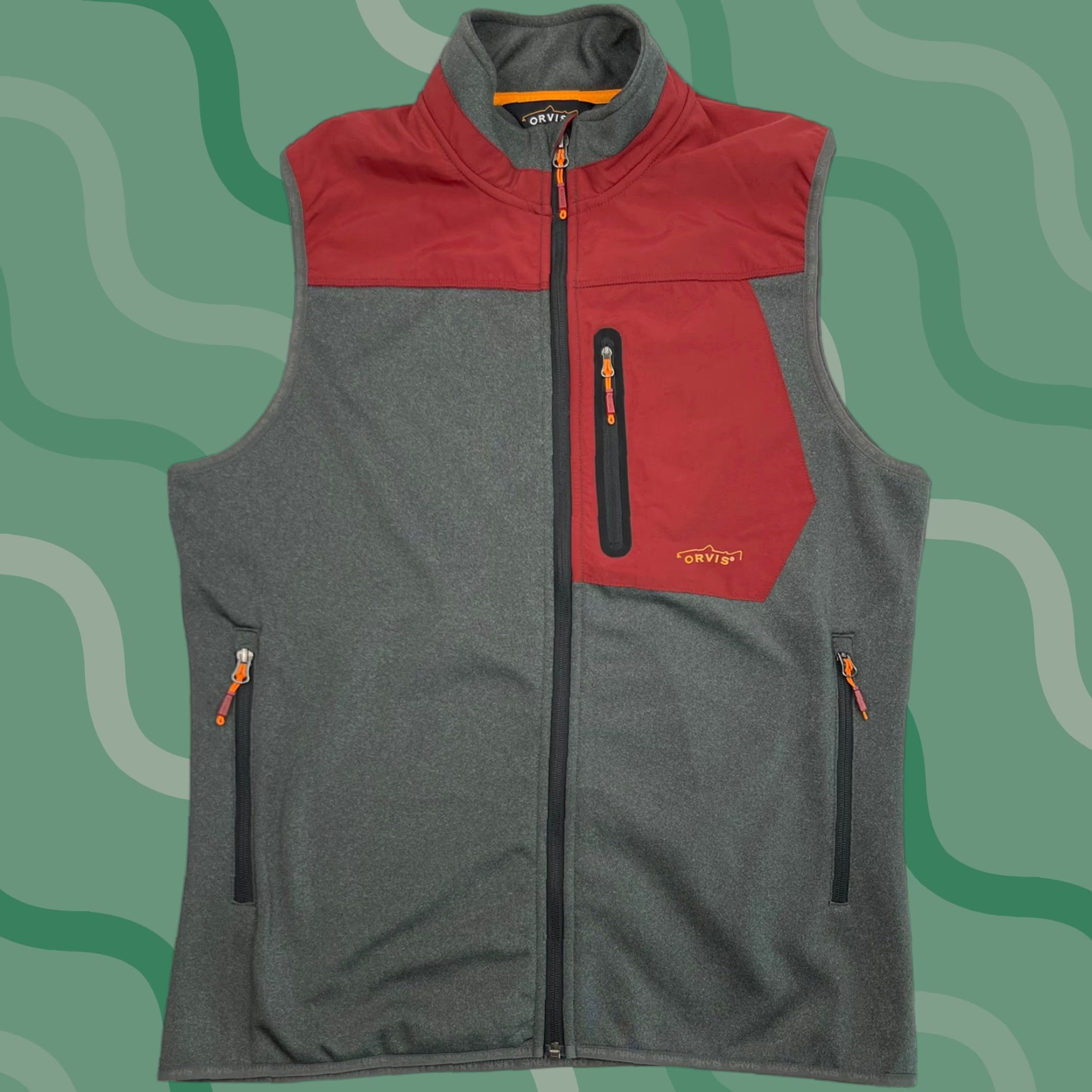 Orvis Orvis Vest Mens Performance Vest Outdoor Hiking Full Zip Pockets Polyester Nylon Logo Multicolor Lining Fleece Winter Summer Spring Fall Regular M Size US M / EU 48-50 / 2 - 1 Thumbnail