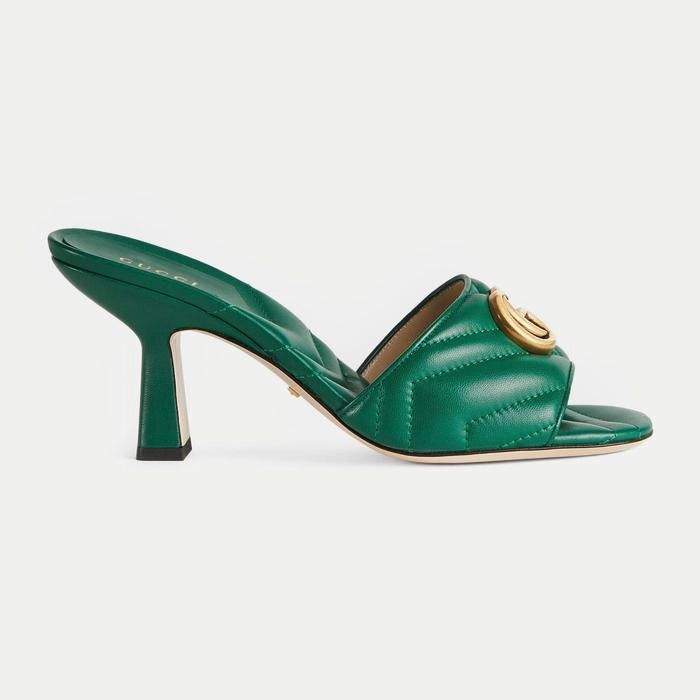 Gucci Gucci Double G Leather Slide Sandals SIZE 39 Size ONE SIZE - 1 Thumbnail