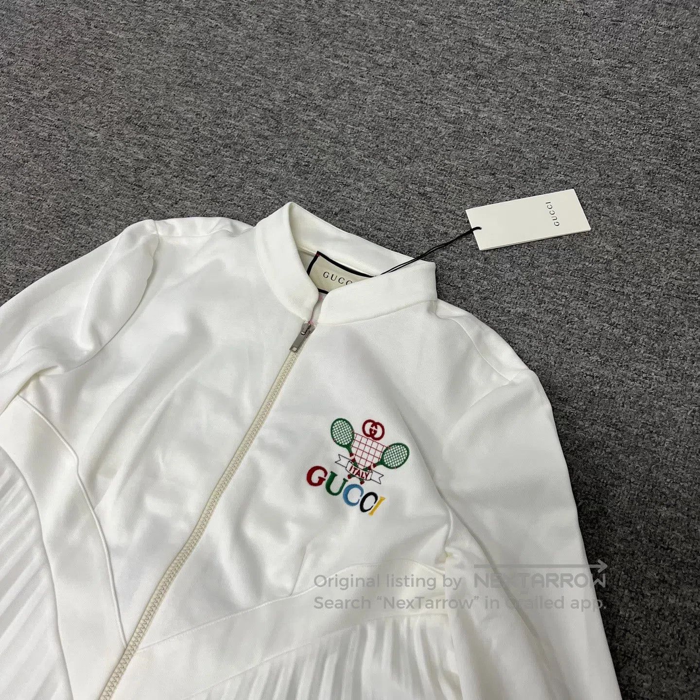 Gucci Guicci Racket embroidery; white dress| Size L / US 10 / IT 46 - 3 Thumbnail