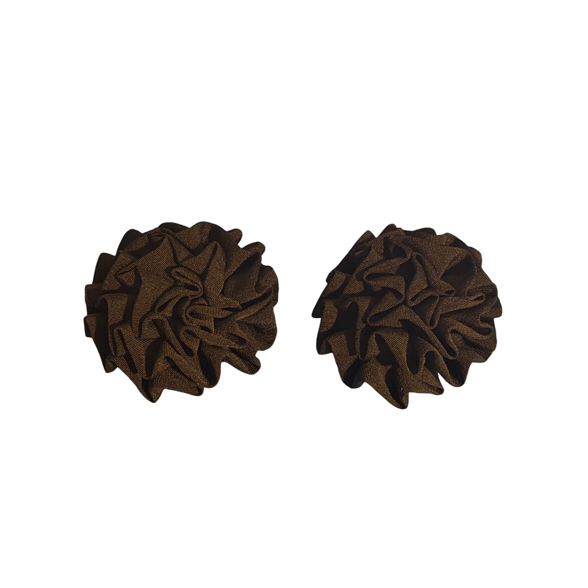 Other Vintage Set Musi Black Ribbon Flower Shoe Clips Puffs Ruffle Size ONE SIZE - 1 Thumbnail