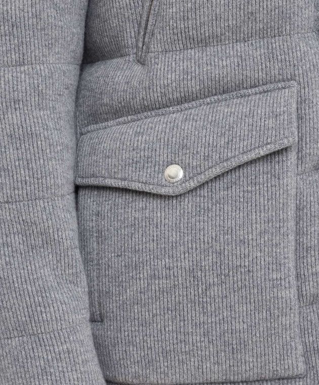 Brunello Cucinelli o1w1db10226 Cashmere Corduroy Down Jacket in Light Grey Size US L / EU 52-54 / 3 - 5 Thumbnail