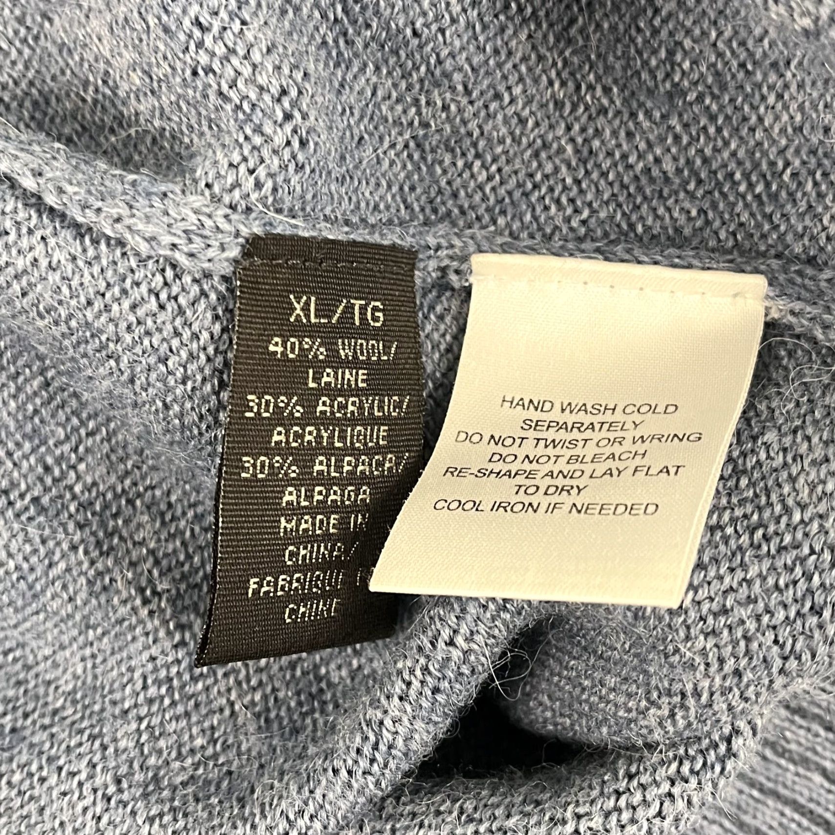 Vintage Northern Isles Men Sweater XL Blue Wool Alpaca Quarter Zip Pullover Jumper Size US XL / EU 56 / 4 - 3 Thumbnail