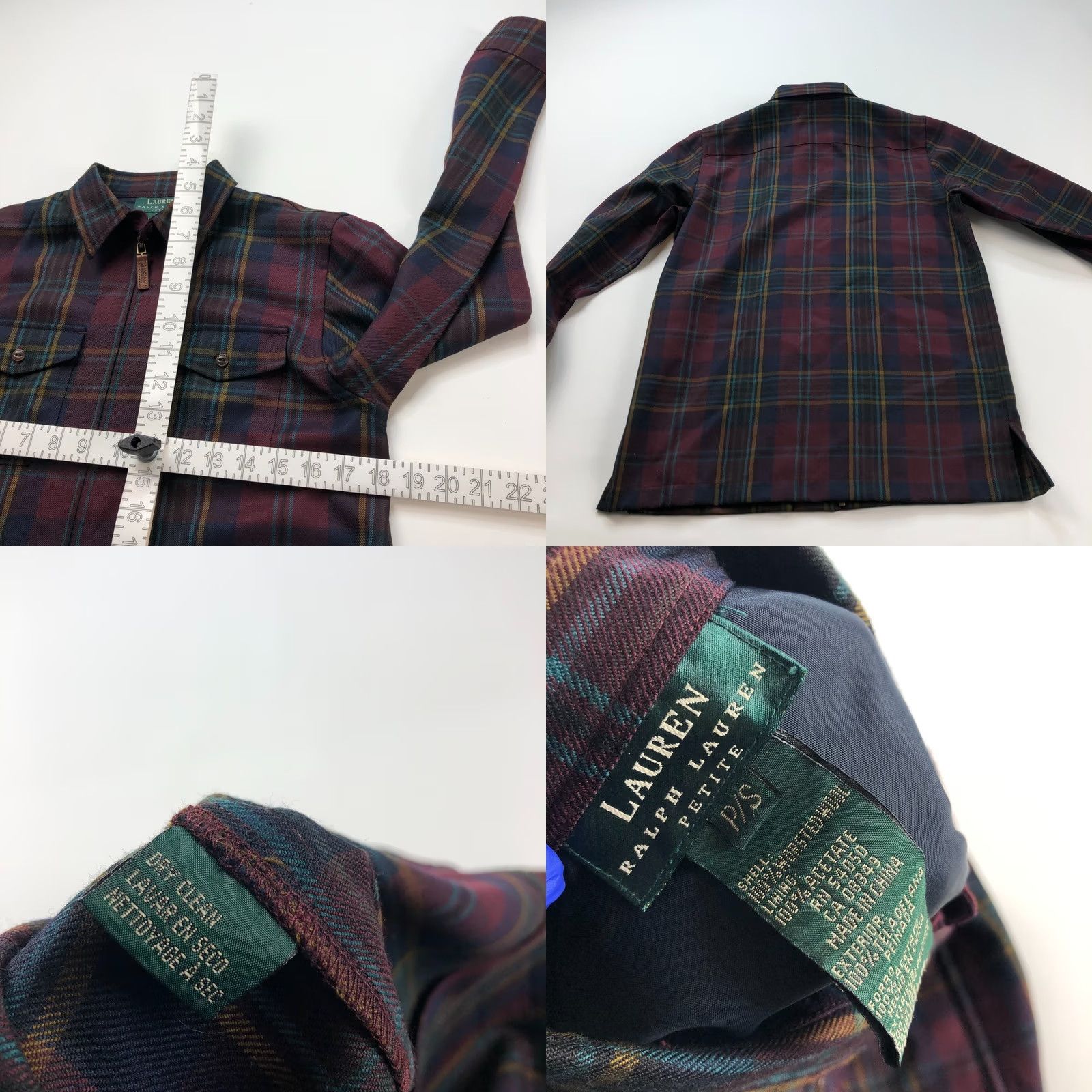 Ralph Lauren Lauren Ralph Lauren Shirt Petite Small Worsted Wool Plaid Red LS Zip PLS READ Size S / US 4 / IT 40 - 8 Thumbnail