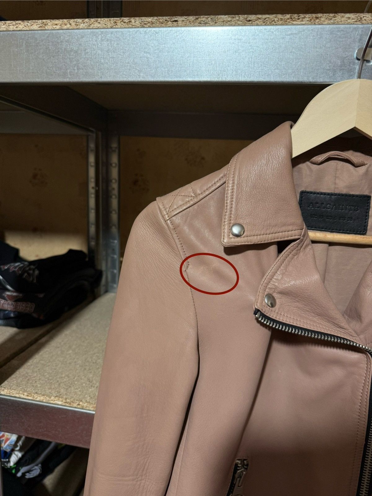 Allsaints × Designer ALL SAINTS DALBY BIKER LAMB BEIGE LEATHER FULL ZIPPER JACKET Size M / US 6-8 / IT 42-44 - 8 Thumbnail