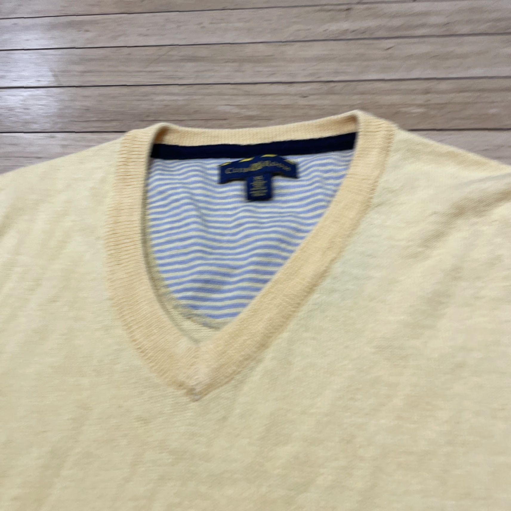 Club Room VINTAGE Club Room Merino Wool Sweater Men XL Light Yellow Retro 70s Arnold Palmer Golf Pullover Knit Sweater Size US XL / EU 56 / 4 - 4 Thumbnail